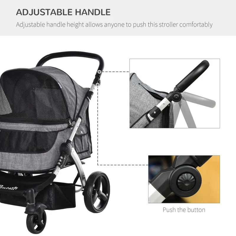Travel Pet Stroller with Adjustable Handlebar - Image 6