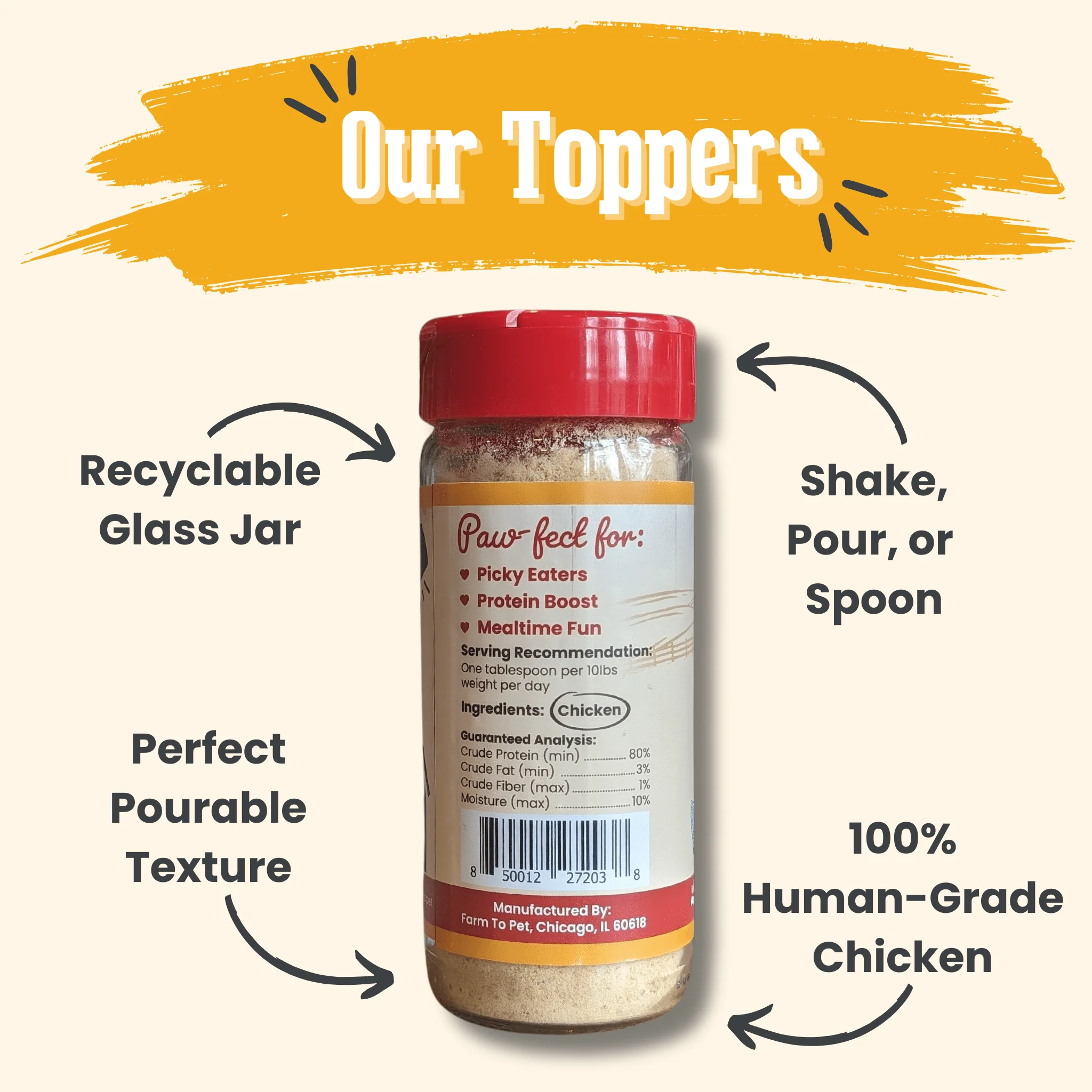 Treat Topper Chicken Dog Food Topper | Healthy Meal Supplement for Dogs - Image 2