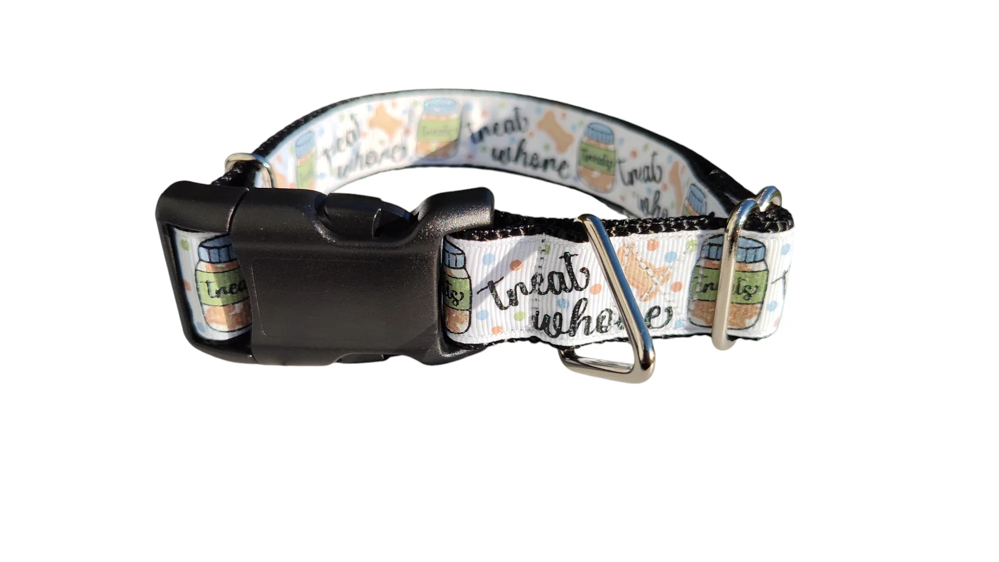 Treat Whore Glitter Nylon Dog Collar - Image 2