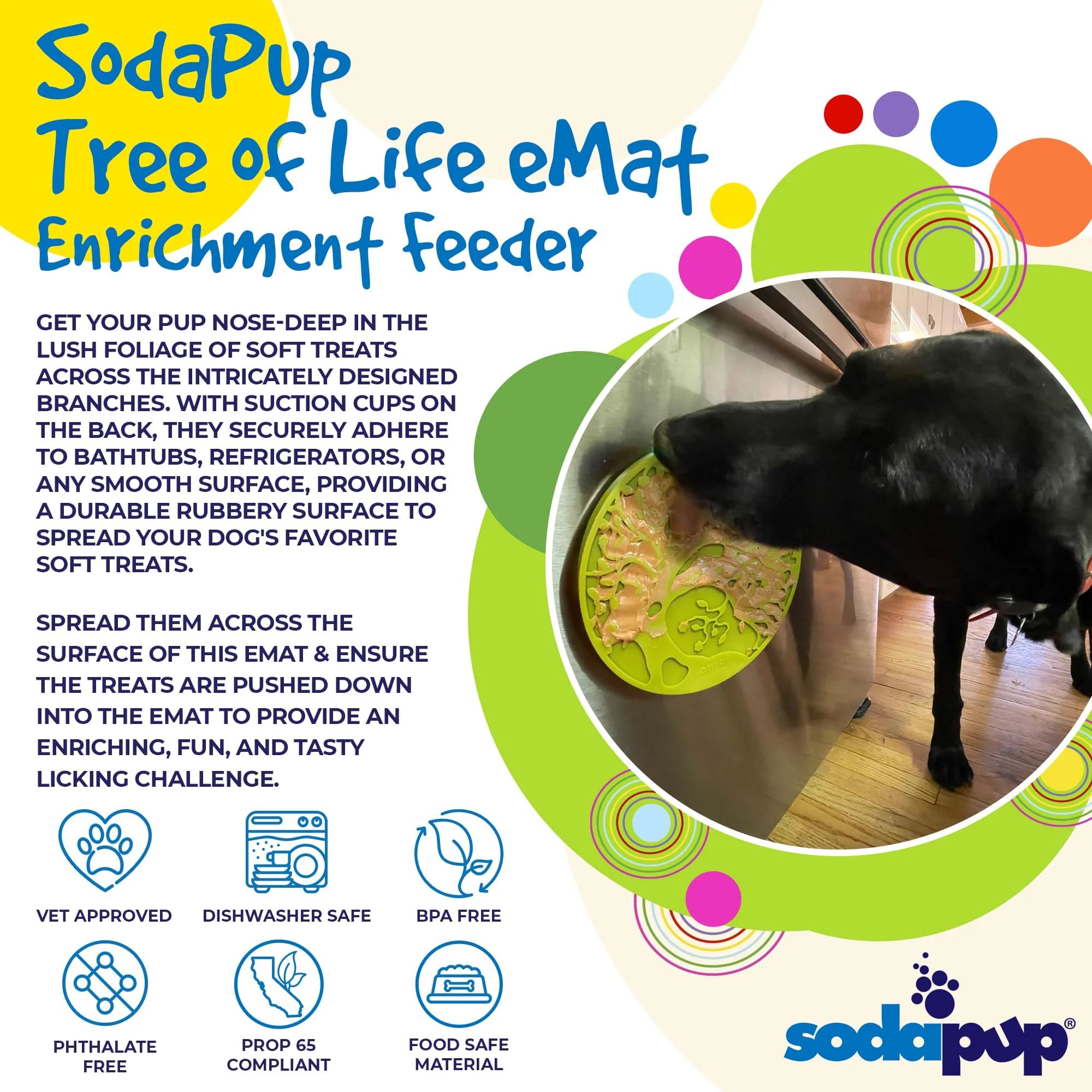 Tree of Life eMat - Enrichment Lick Mat For Dogs and Cats - With Suction Cups | Tree Design | USA Made - Image 2