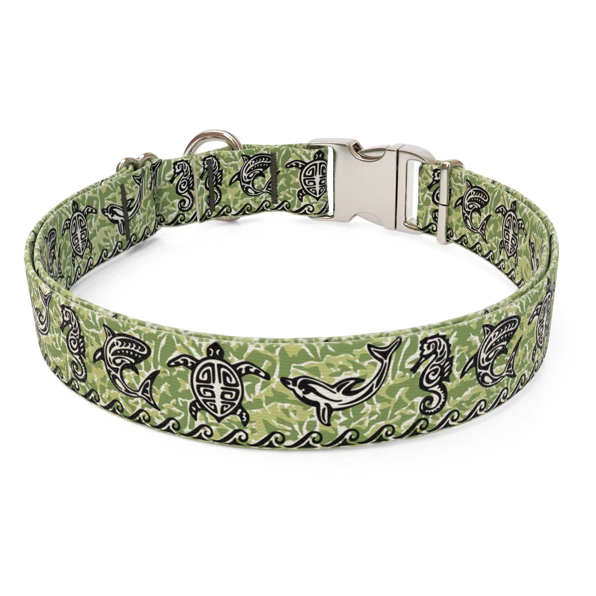 Tribal Seas Green Dog Collar - Image 2