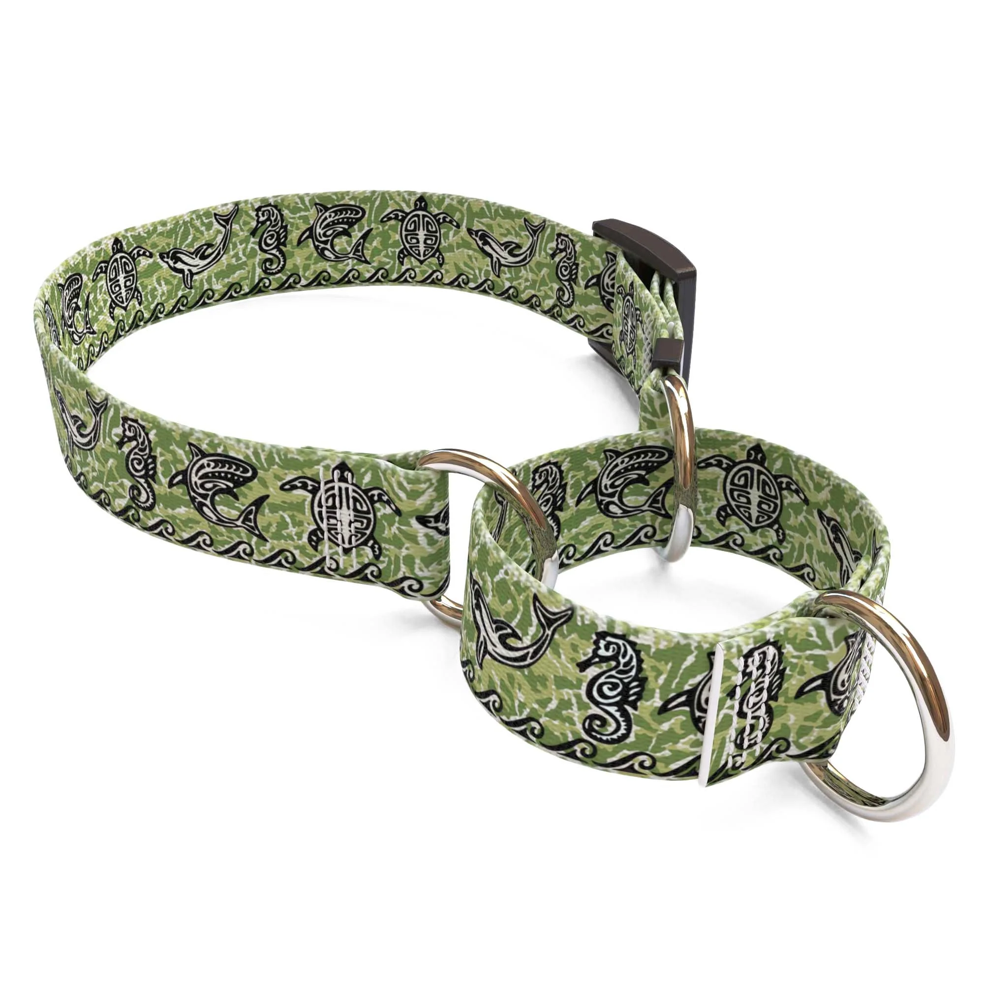 Tribal Seas Green Dog Collar - Image 3
