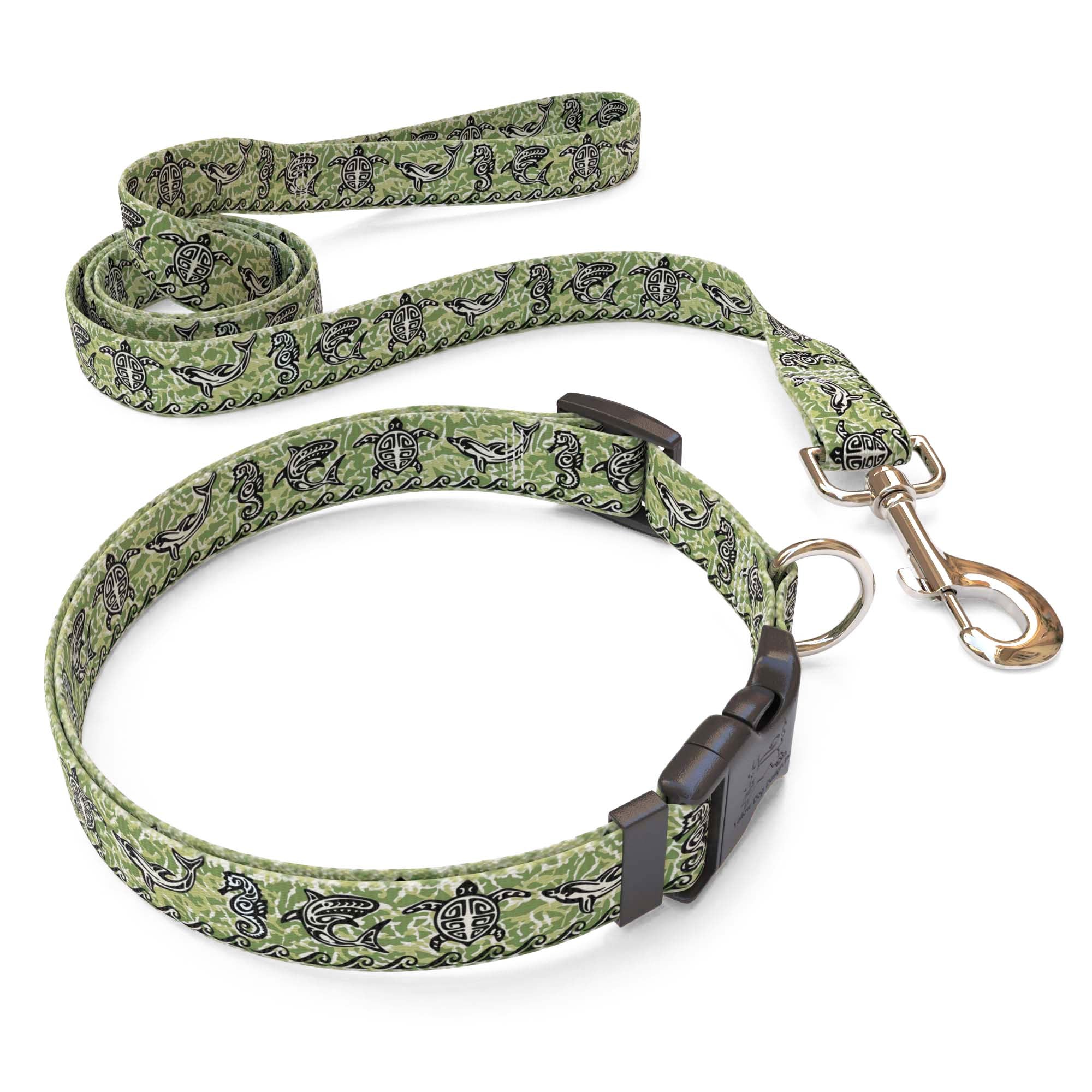 Tribal Seas Green Dog Collar - Image 4