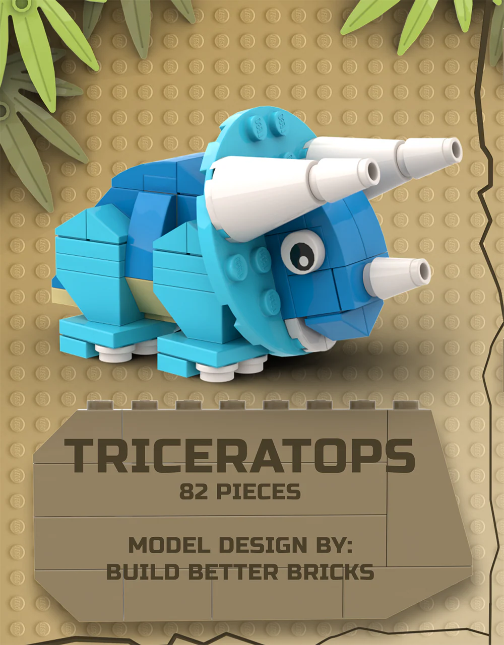 Triceratops - Custom Dinosaur Set made using LEGO parts - B3 Customs - Image 2