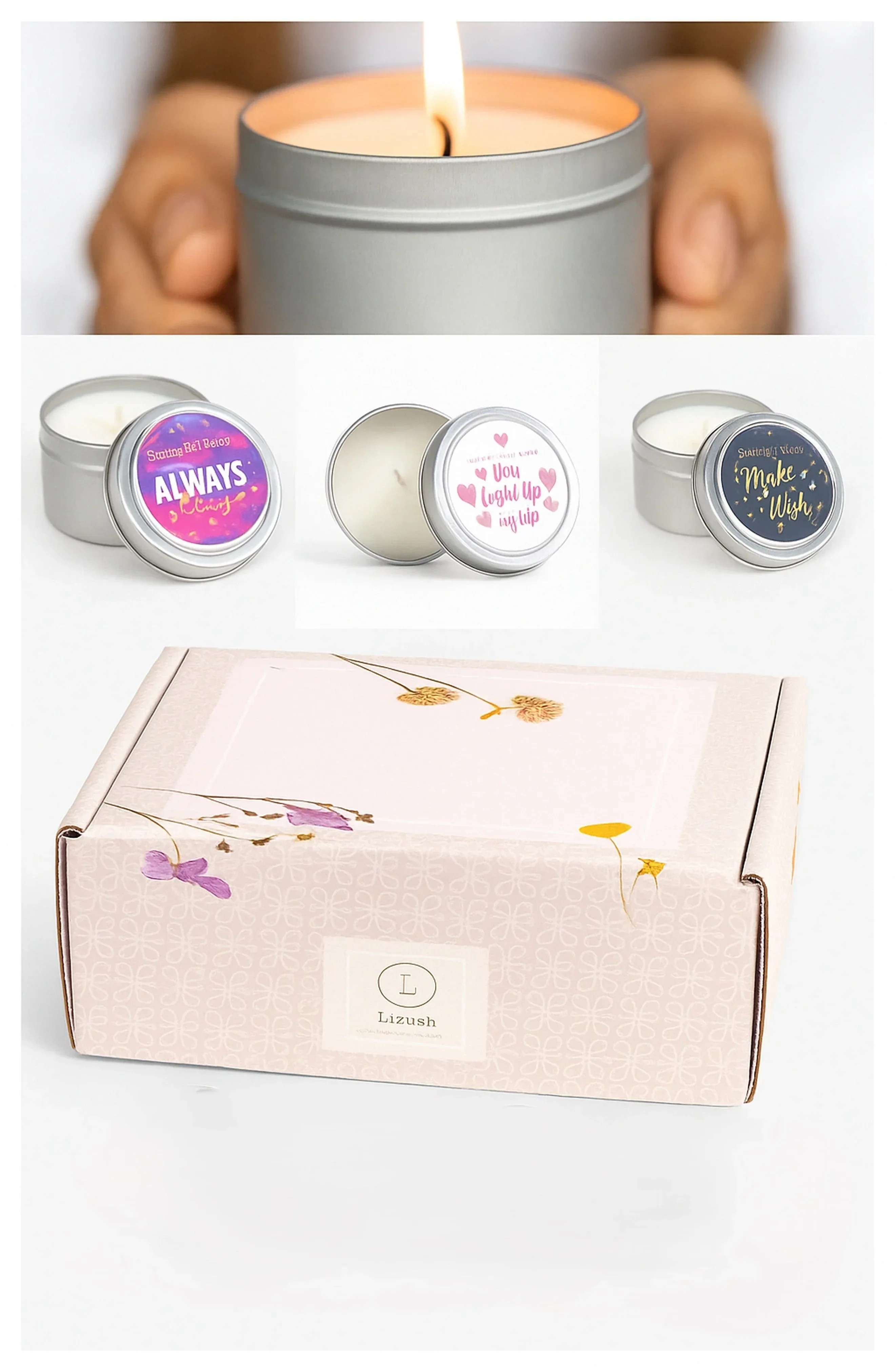 Trio of Tin Soy Candle - Scented with Bergamot and Lavender Essential oils - Image 2