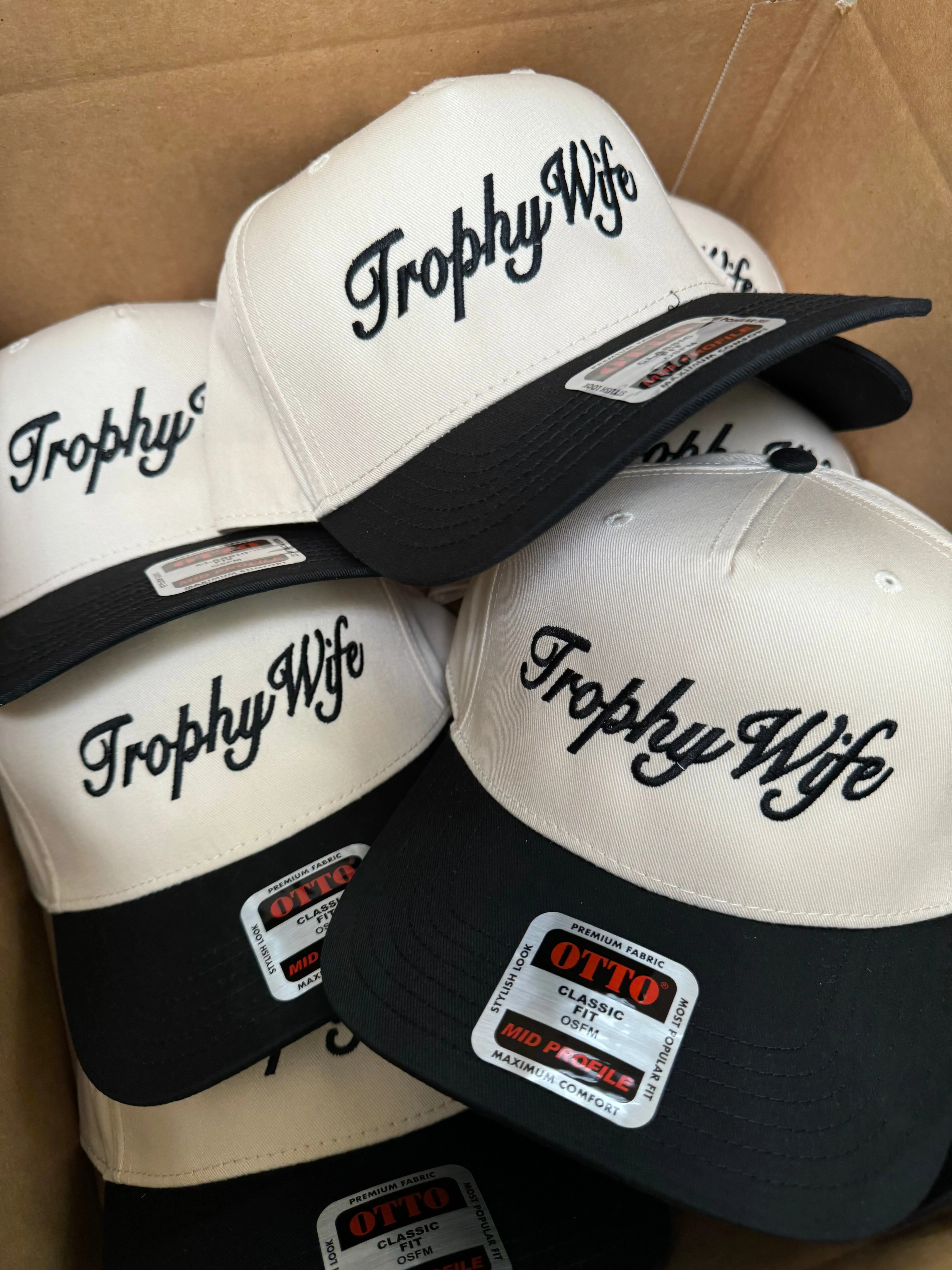 Trophy Wife - Black Vintage Trucker Hat - Image 4
