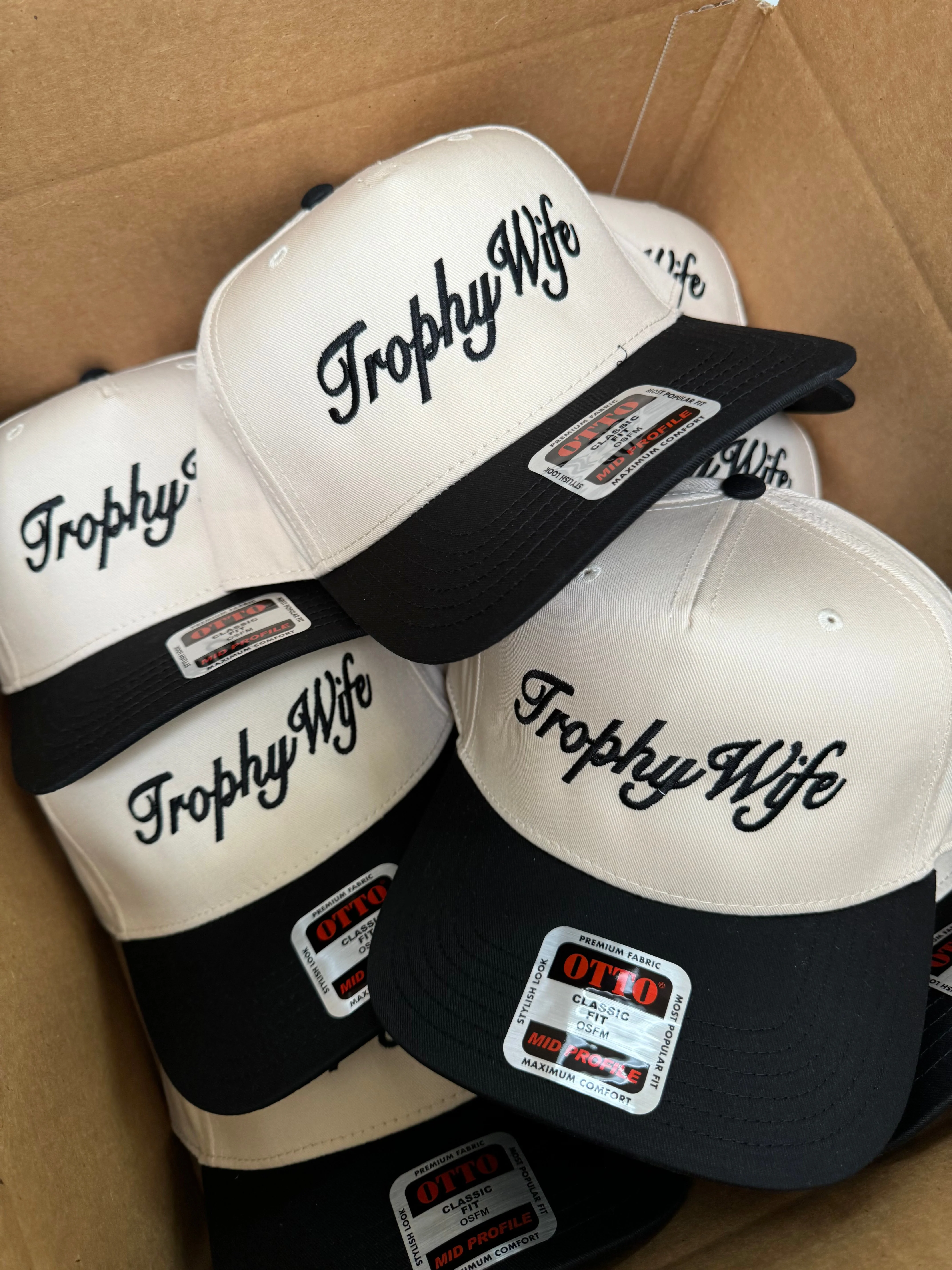 Trophy Wife - Black Vintage Trucker Hat - Image 5