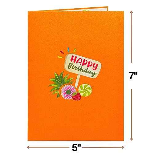 Tropical Birthday Cake Pop Up Card with Keepsake - Image 2