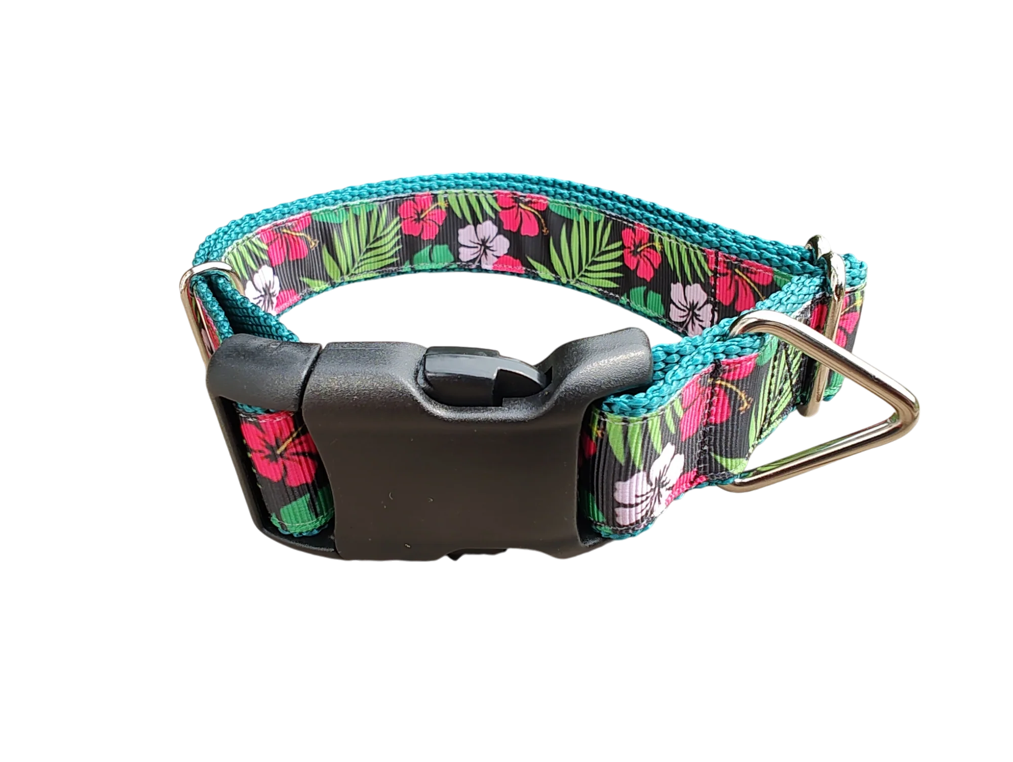 Tropical Flowers Nylon Dog Collar - Image 2