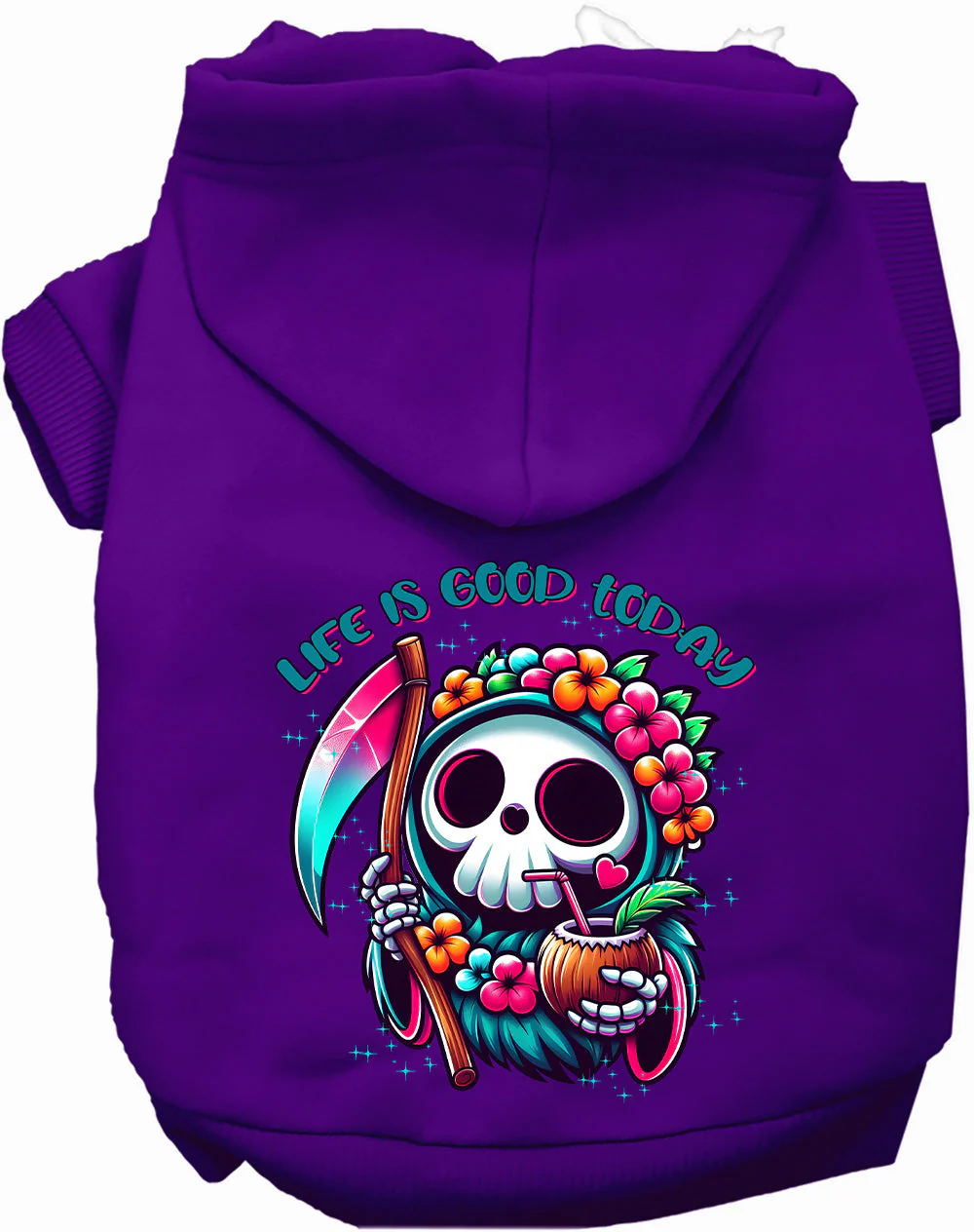 Tropical Grim Reaper Pet Hoodie - Image 11