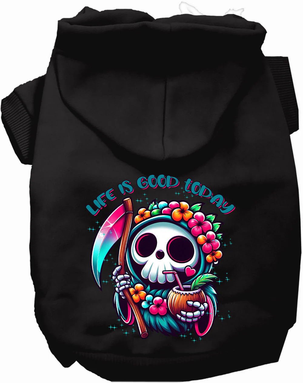 Tropical Grim Reaper Pet Hoodie - Image 4