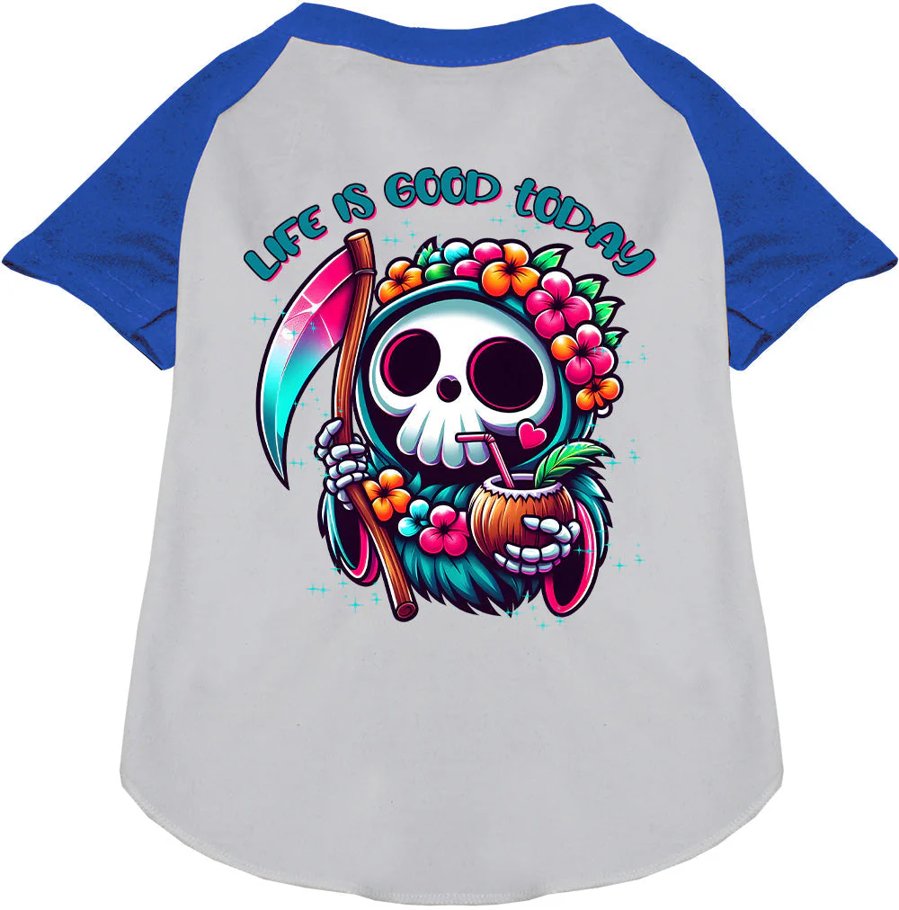 Tropical Grim Reaper Pet Raglan Shirt - Image 4