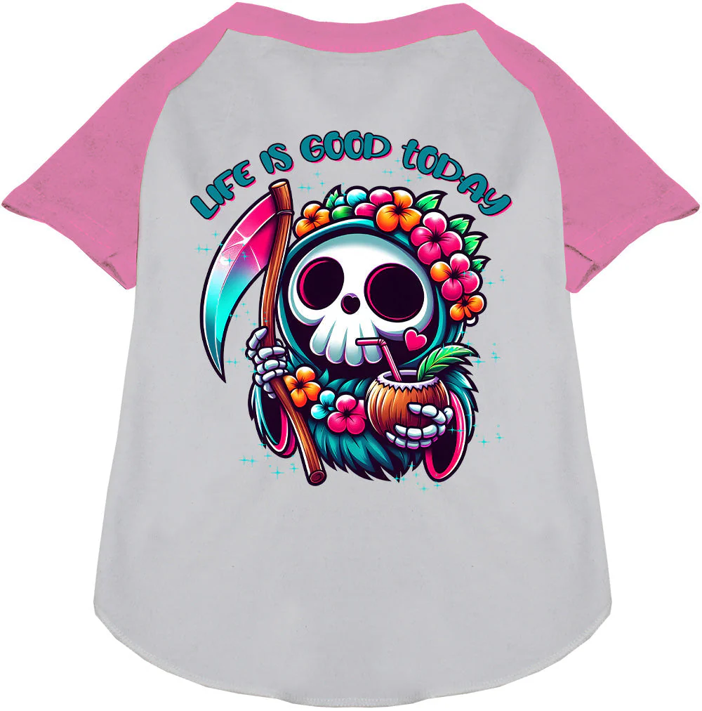 Tropical Grim Reaper Pet Raglan Shirt - Image 6