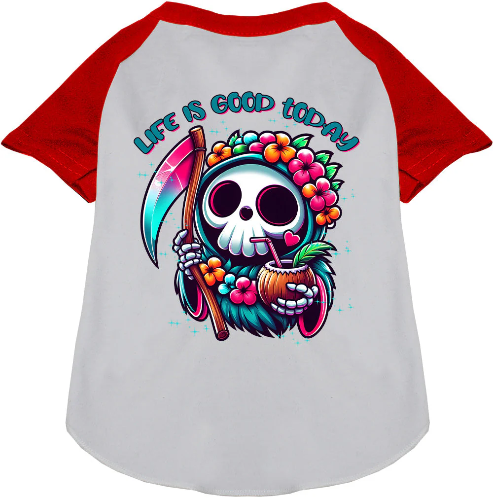 Tropical Grim Reaper Pet Raglan Shirt - Image 7