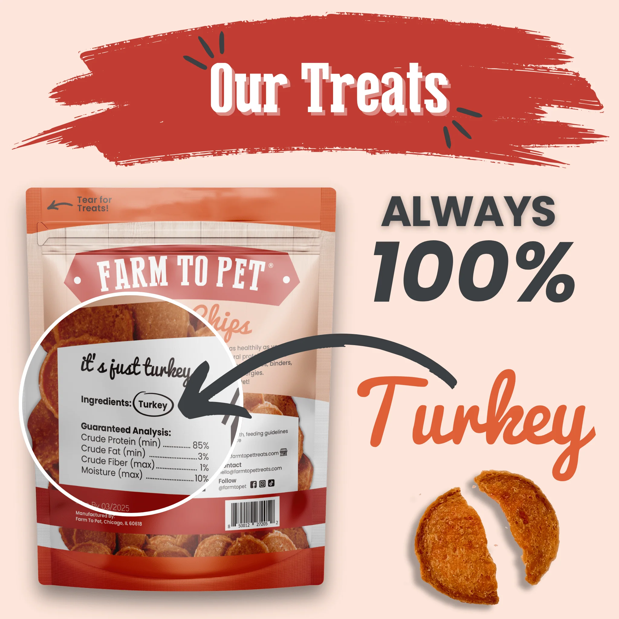 Turkey Chips for Dogs | All-Natural Single-Ingredient Healthy Dog Treats - Image 9