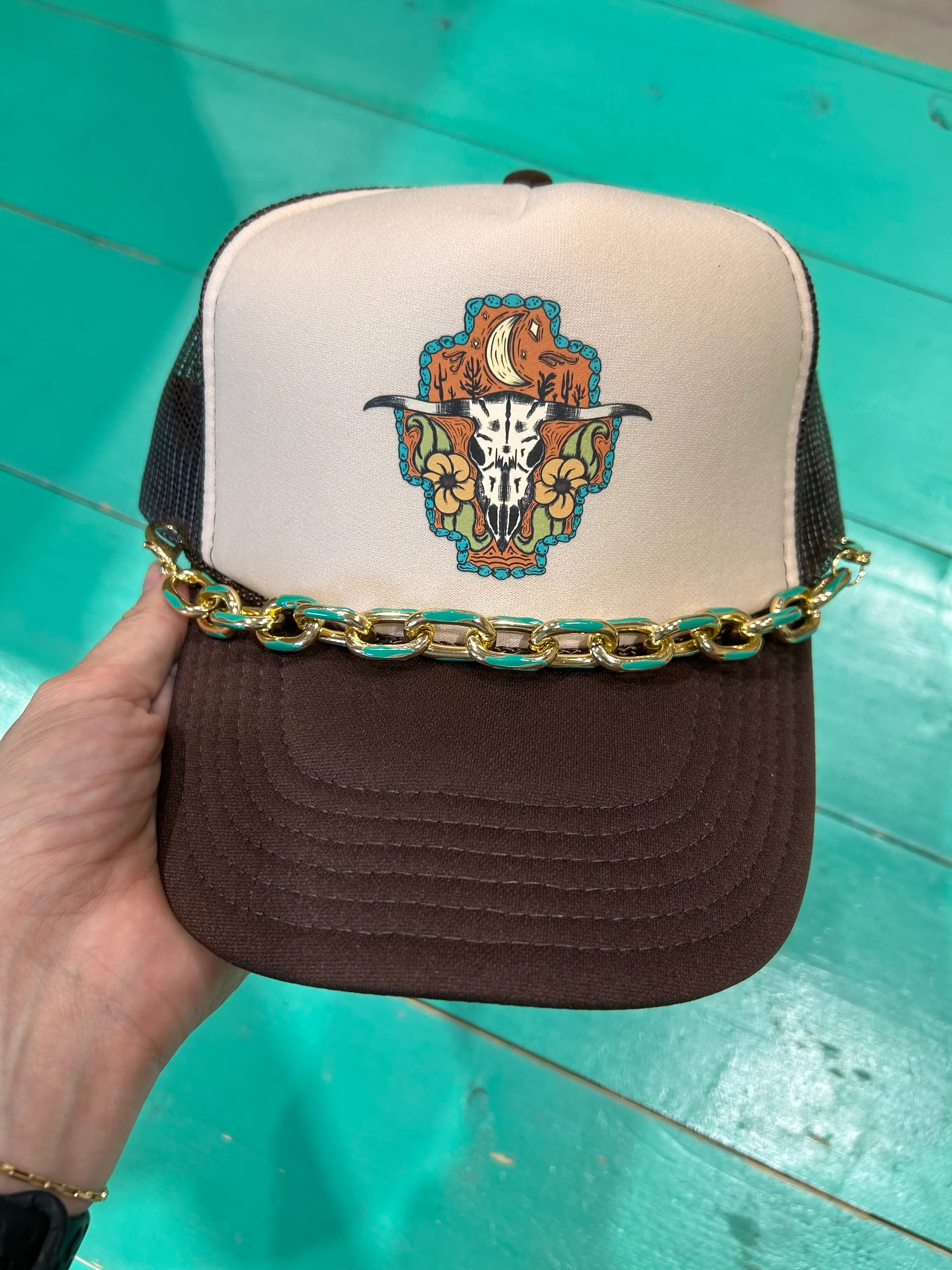 Turquoise Skull Trucker - Image 2