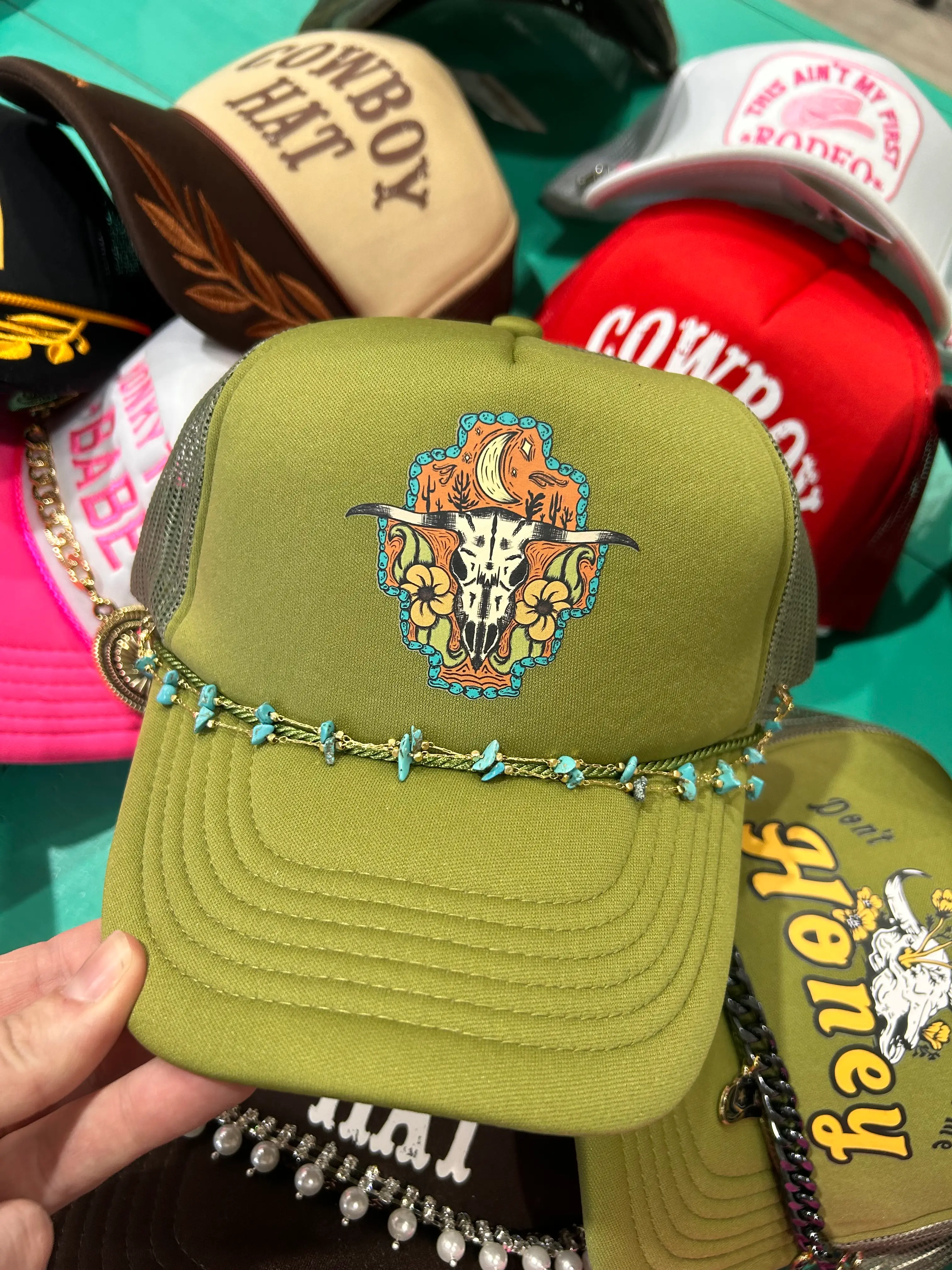 Turquoise Skull Trucker - Image 4