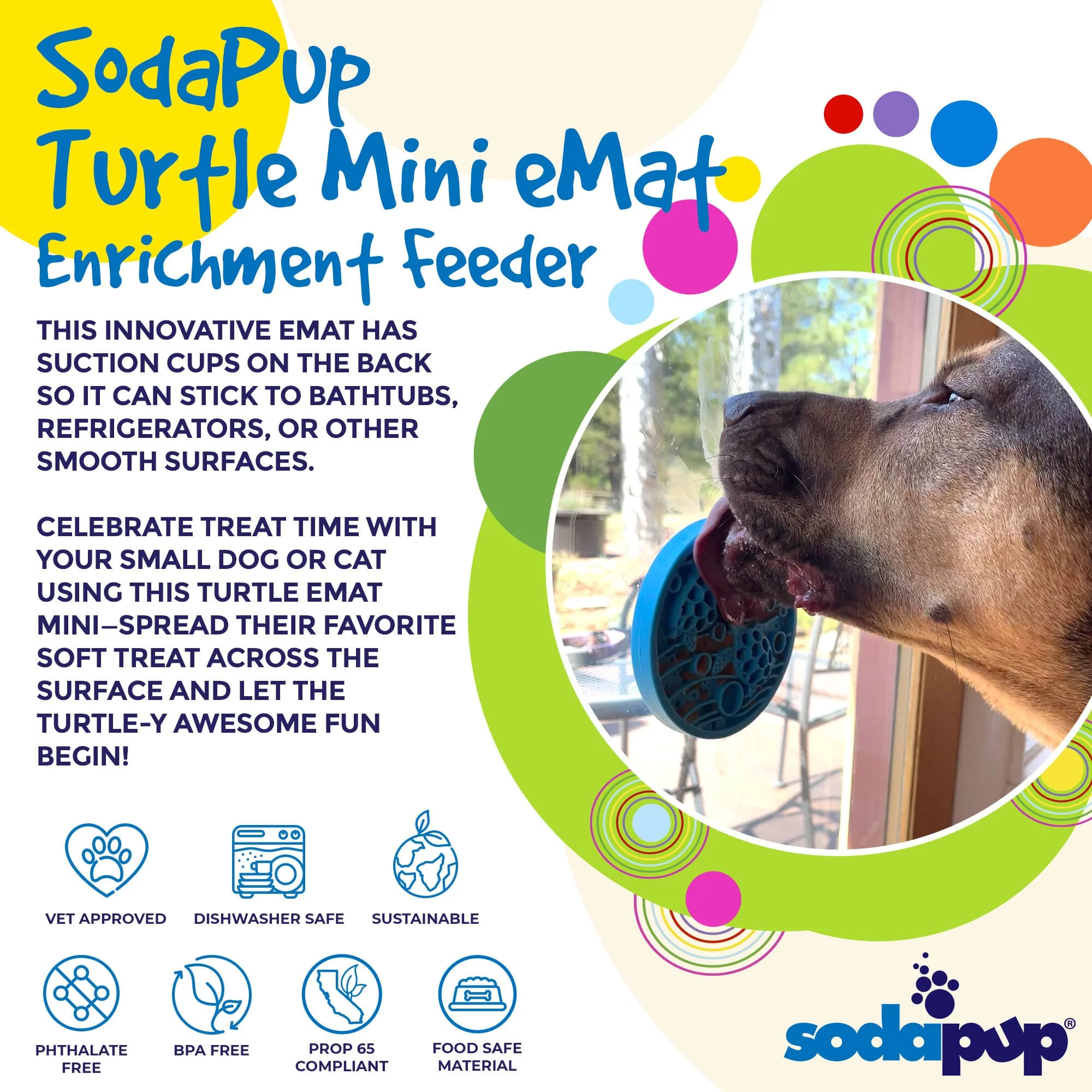 Turtle eMat-Mini Lick Mat with Suction Cups - Small Dogs & Cats | USA - Image 3