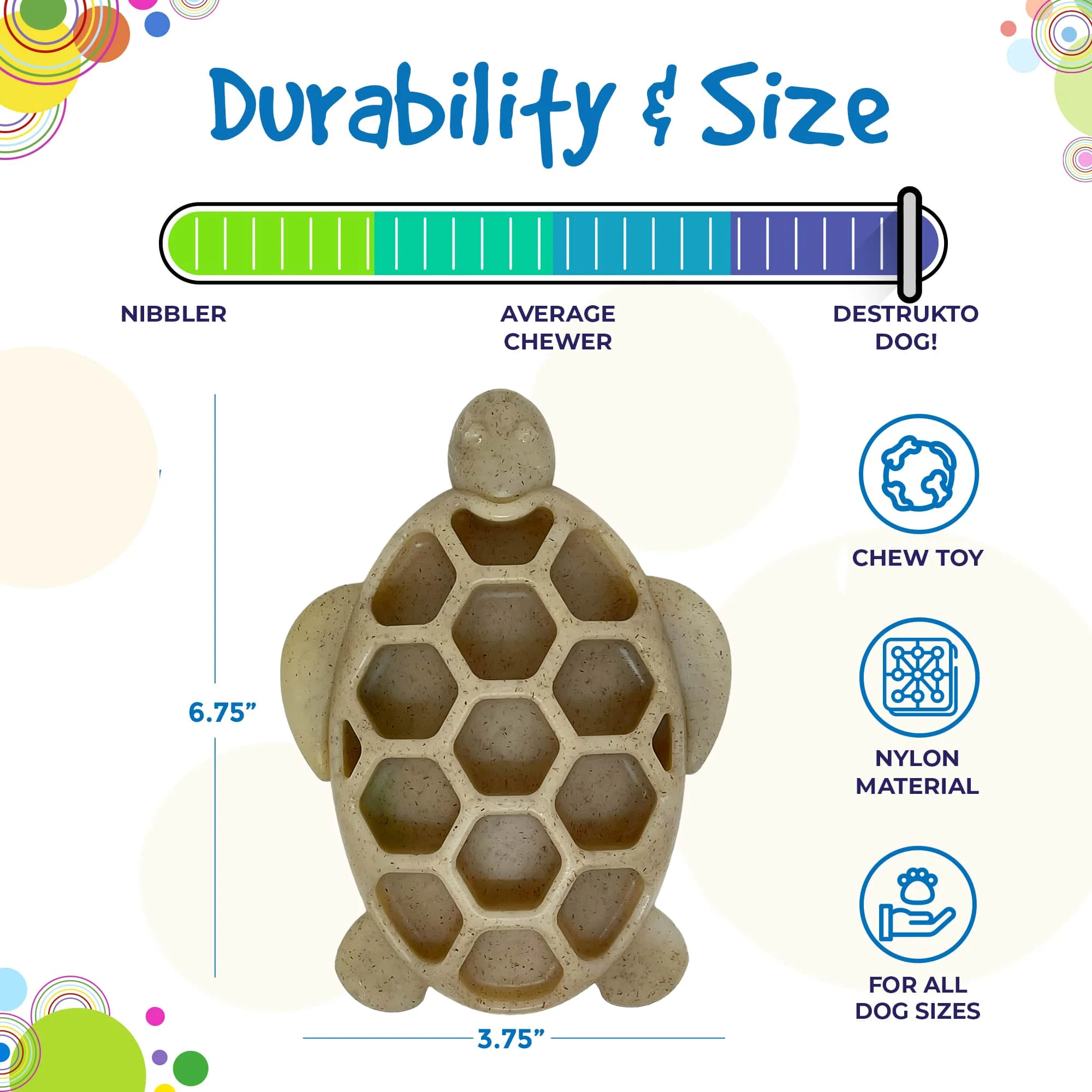 Turtle Nylon Chew Toy - Ultra-Durable Enrichment Toy for Power Chewers USA - Image 5