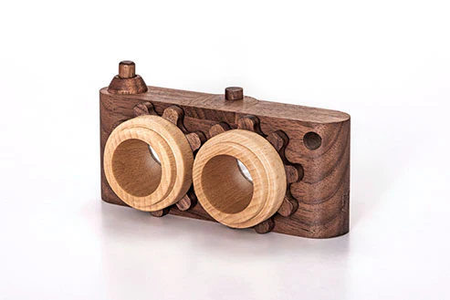 Twinkle Camera - Walnut Camera Body W/ Beechwood Lenses - Image 2