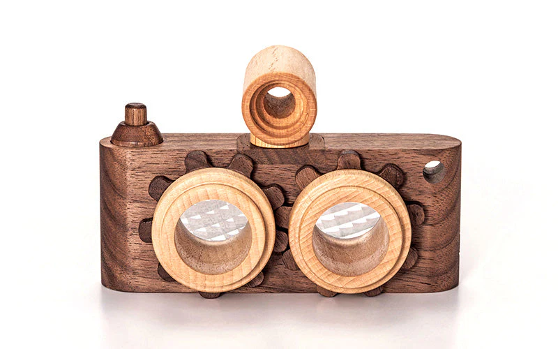 Twinkle Camera - Walnut Camera Body W/ Beechwood Lenses - Image 4