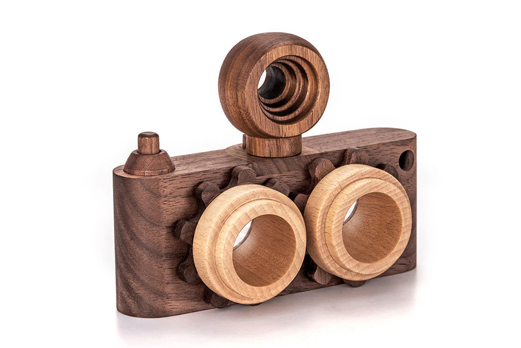 Twinkle Camera - Walnut Camera Body W/ Beechwood Lenses - Image 5