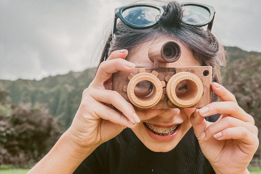 Twinkle Camera - Walnut Camera Body W/ Beechwood Lenses - Image 8