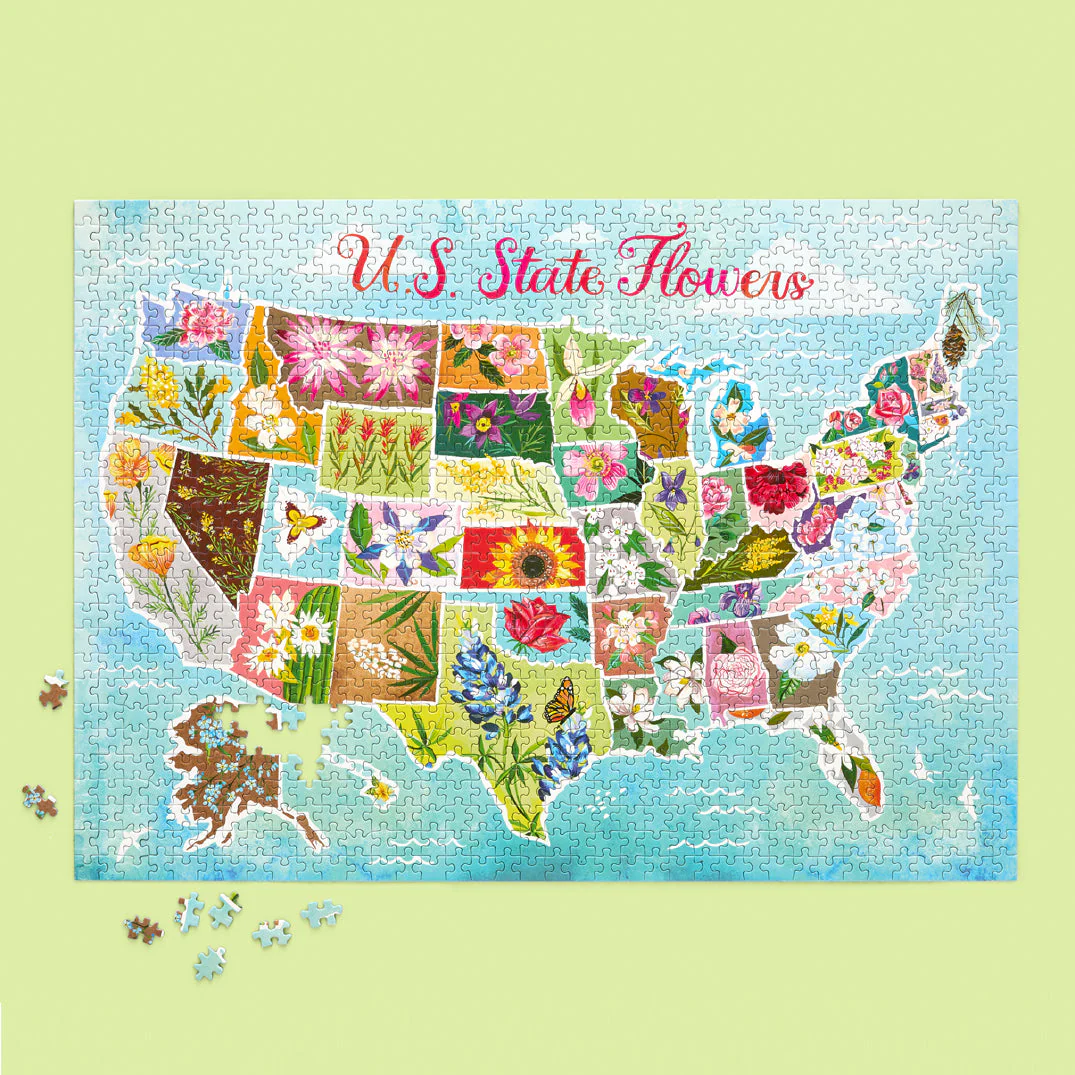 U.S. State Flowers 1000 Piece Puzzle - Image 2