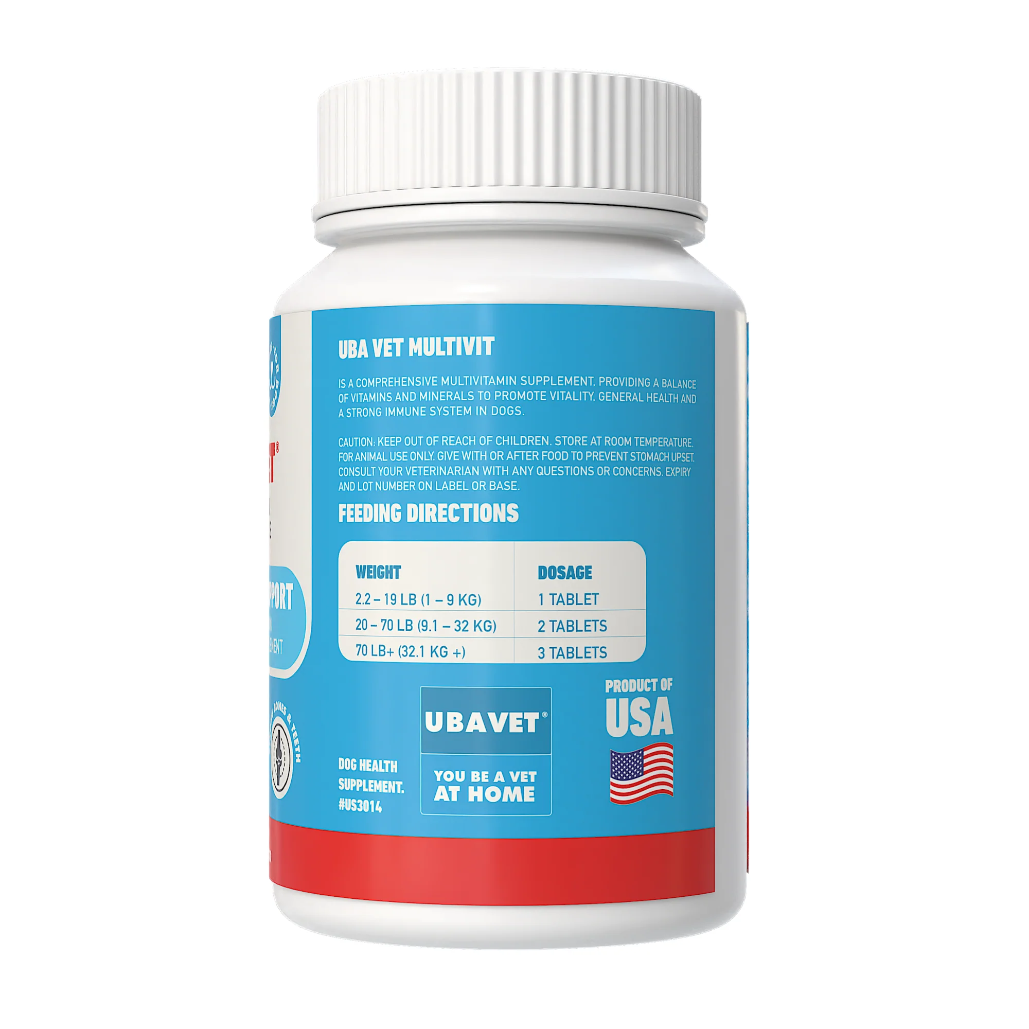 UBAVET Immune Support Daily Multi-Vitamin & Mineral Tablets for Dogs – 90 ct - Image 3