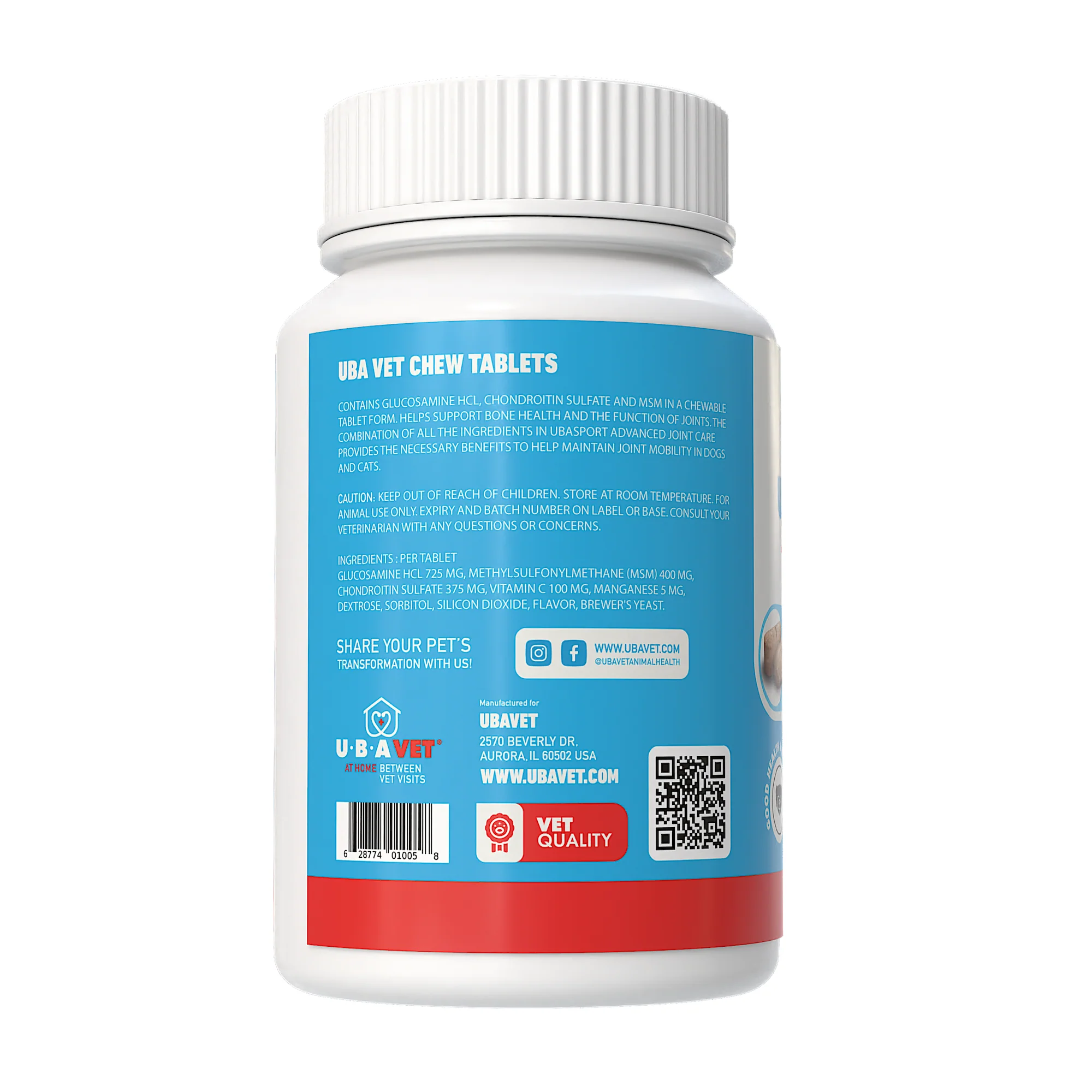 UBAVET Joint Support Advanced Joint Care Chew Tablets for Dogs & Cats - Image 5