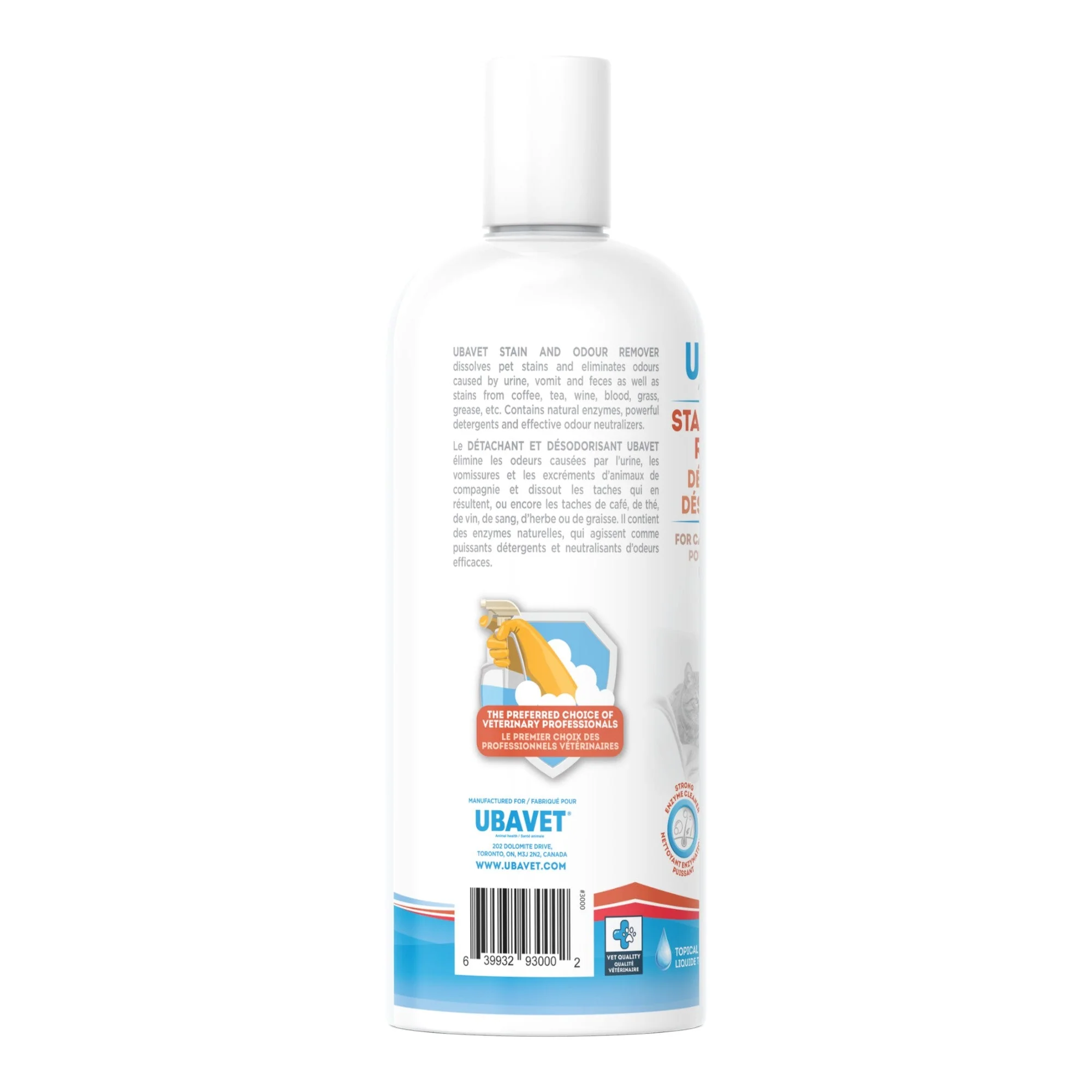 UBAVET Stain and Odor Remover for Dogs & Cats – Powerful Enzyme Cleaner – (16.9 fl oz / 500ml) - Image 2