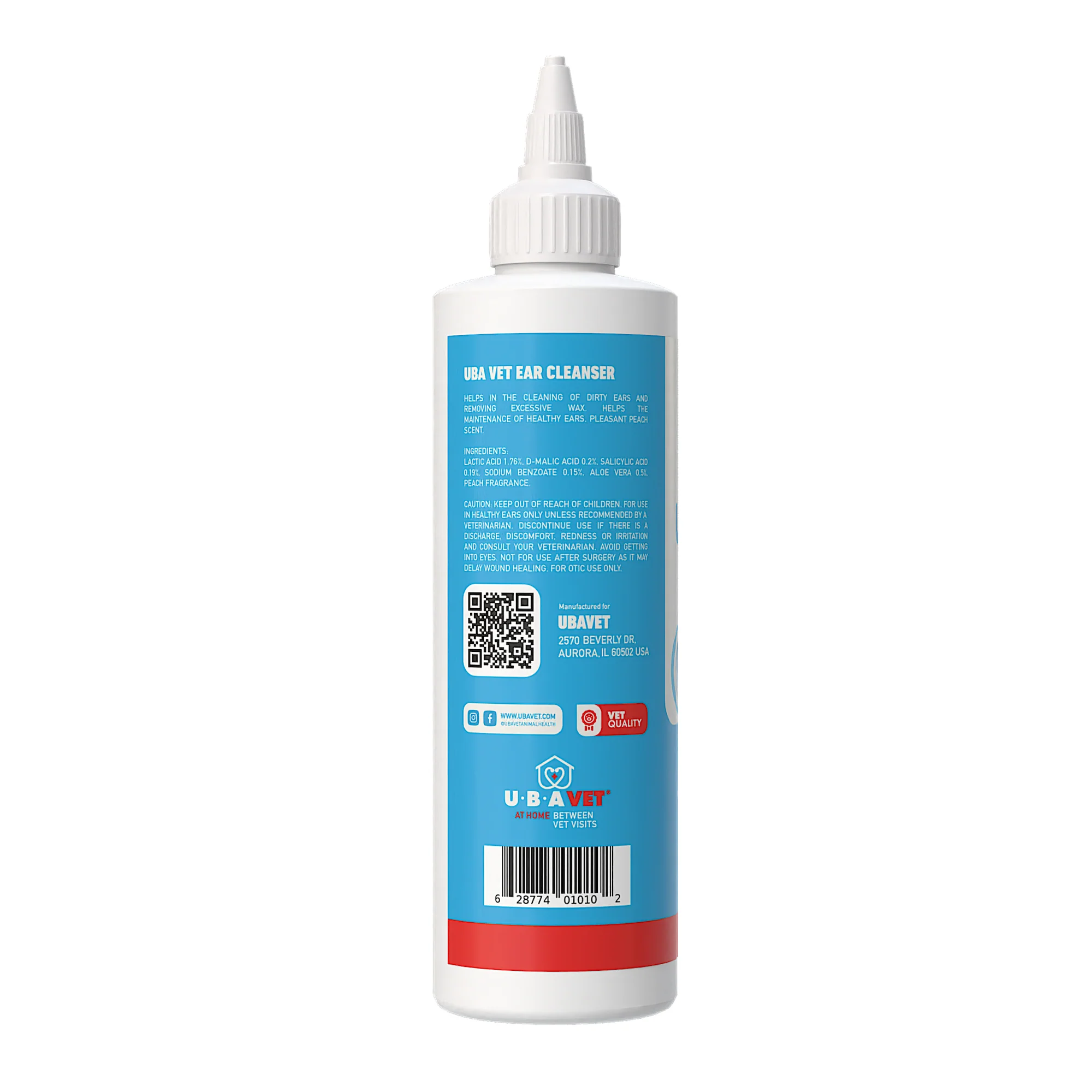 UBAVET Vet Ear Cleansing Solution for Dogs & Cats – (4 fl oz / 120ml) - Image 2