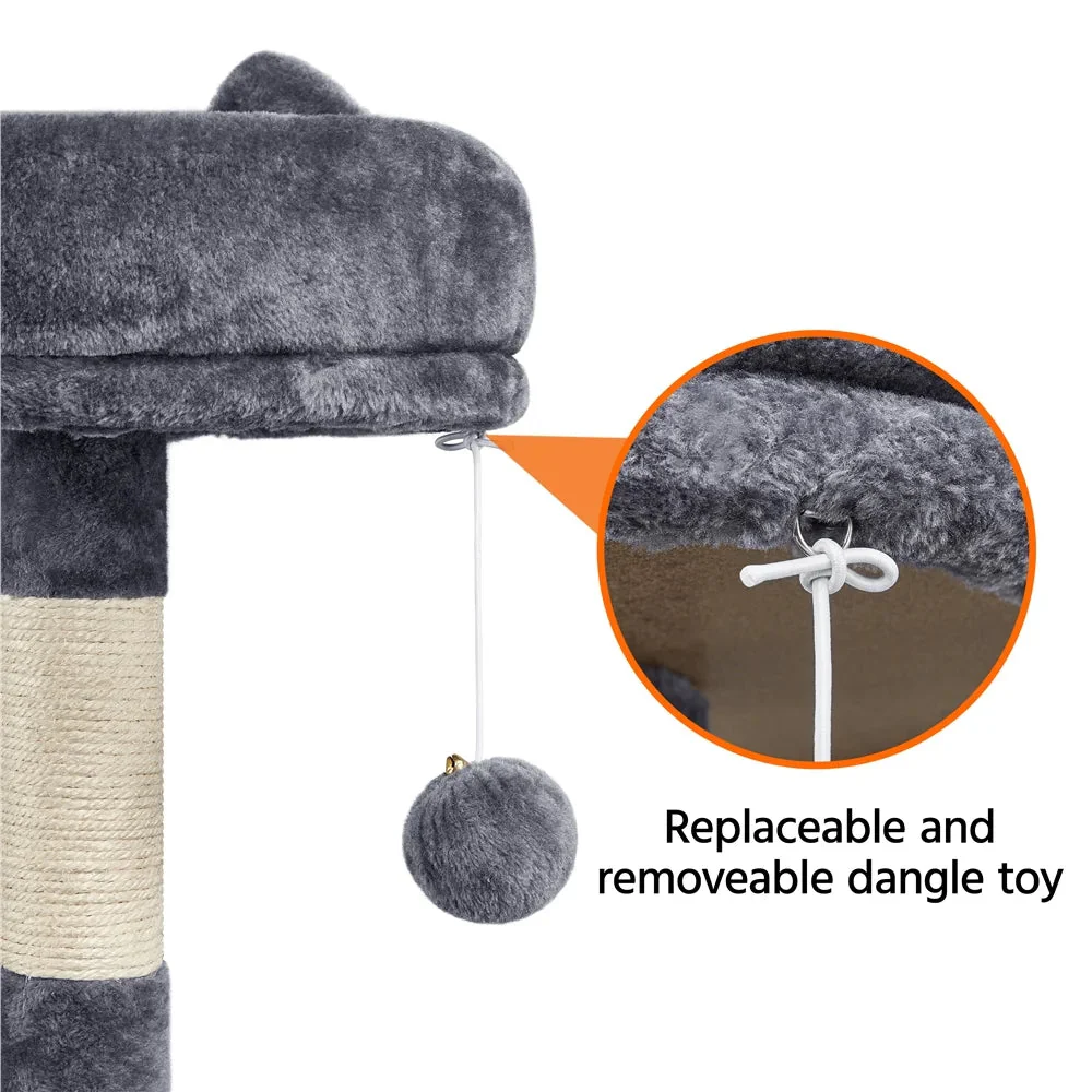 Ultimate 55" Dark Gray Cat Tree Tower - The Perfect Playground for Your Feline Friends! - Image 2