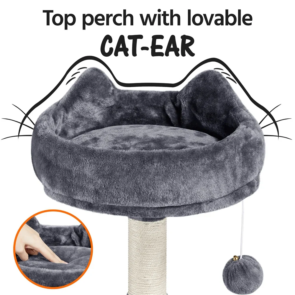 Ultimate 55" Dark Gray Cat Tree Tower - The Perfect Playground for Your Feline Friends! - Image 4