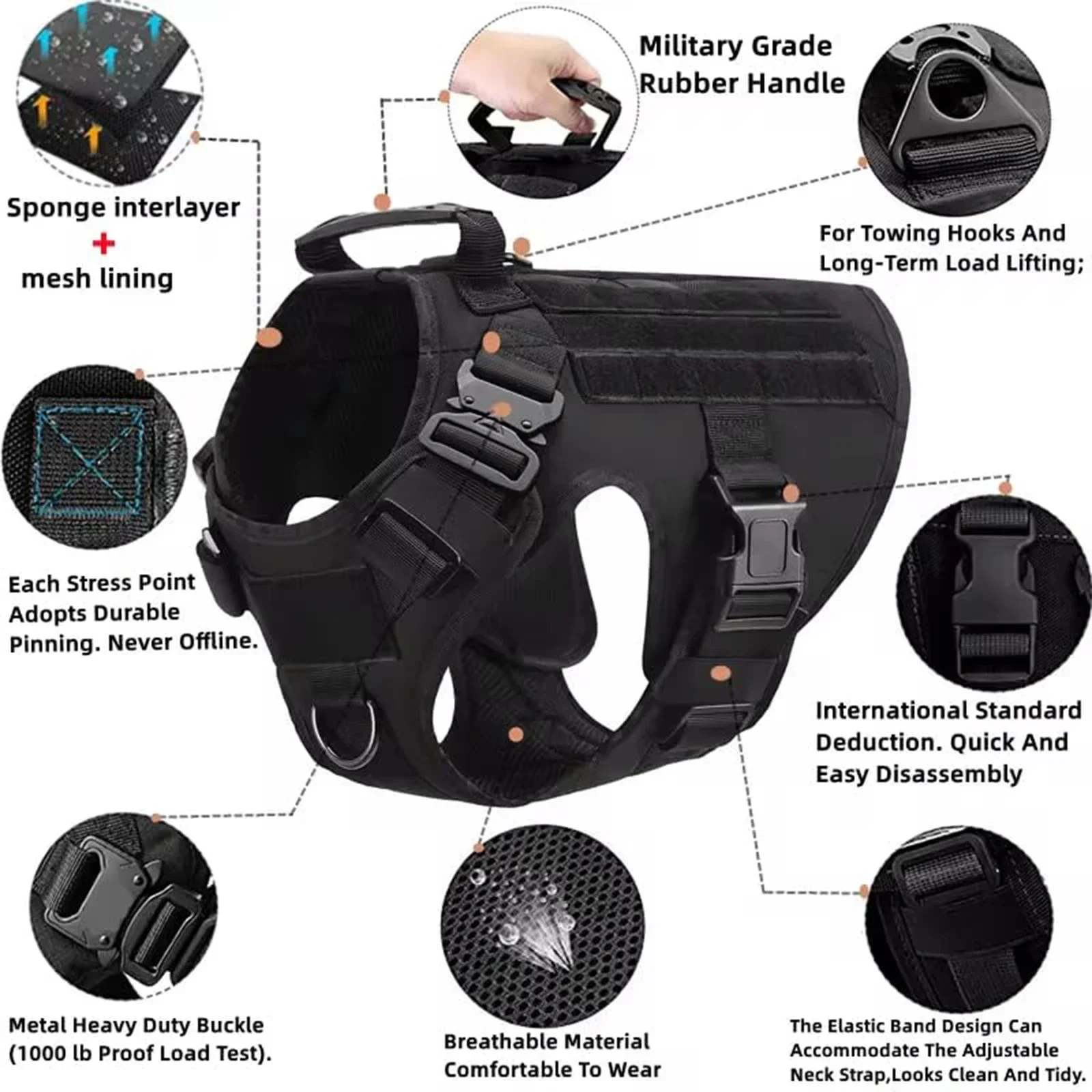 Ultimate Explorer Tactical Dog Harness & Leash Set - Image 3