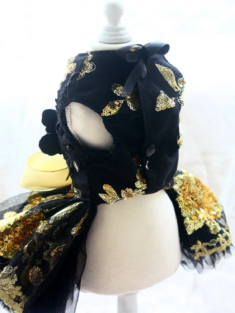 Unique Design Floral Sequin Pet Clothes Luxury Tutu Dogs Dress Perfect for Weddings Birthdays - Image 5