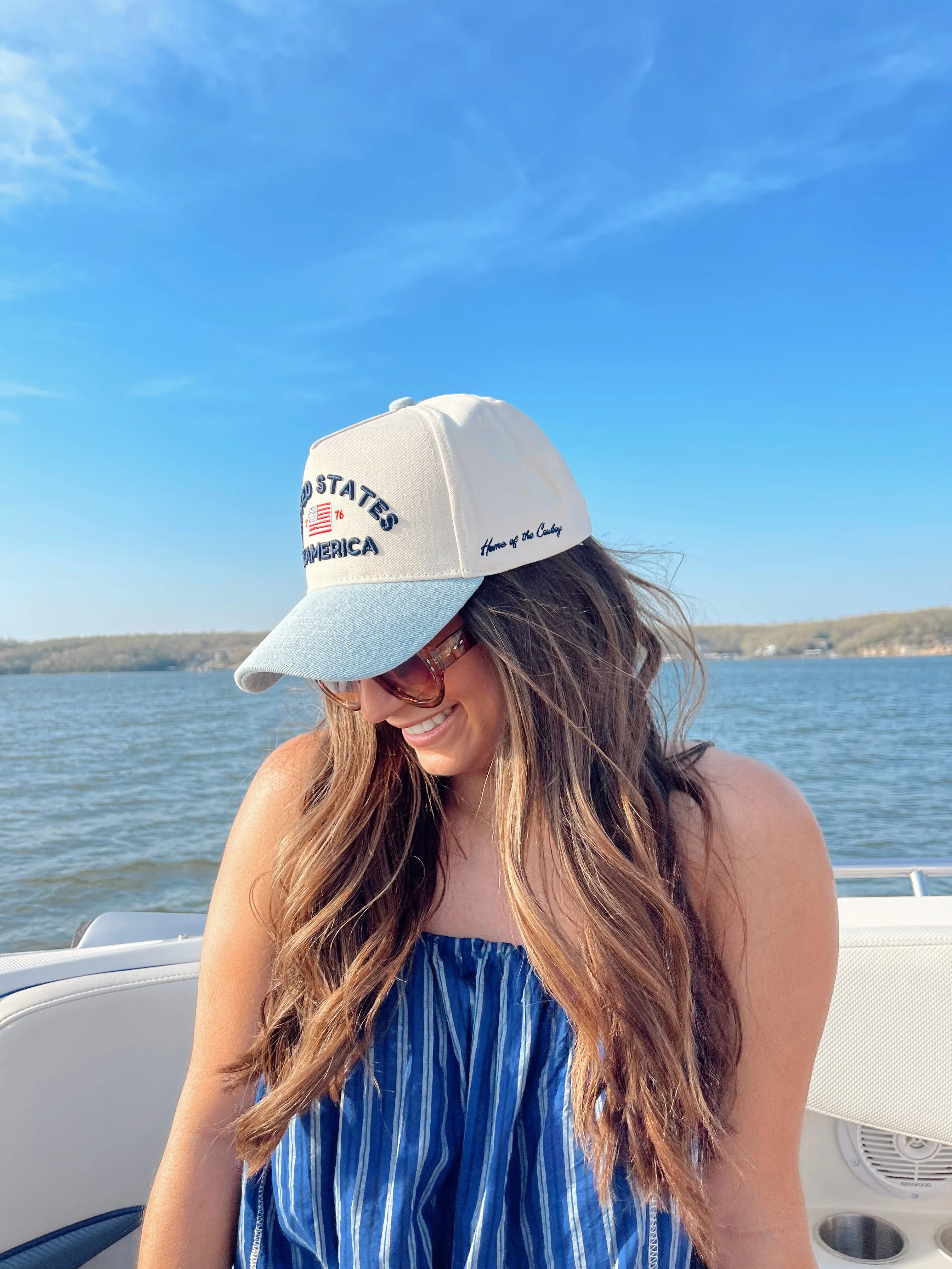 United States of America - Denim Blue Vintage Trucker Hat - Image 5
