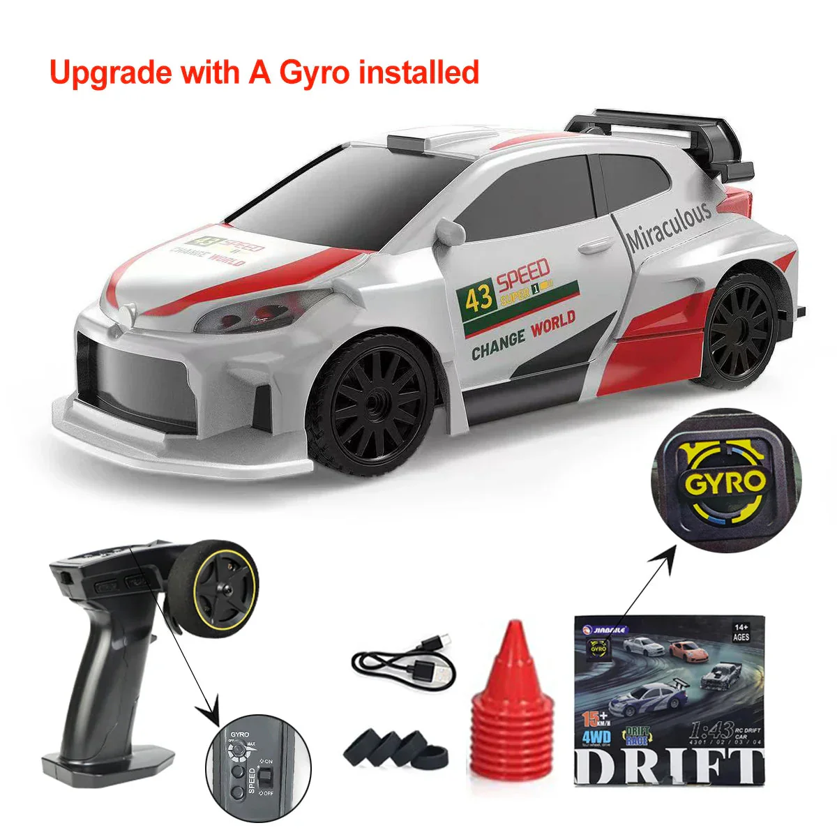 Upgraded Gyro 1/43 RC Drifting Car Racing RTR 4WD High Speed Radio Control Model 2.4G Drift Race Vehicle Mini Gifts - Image 11
