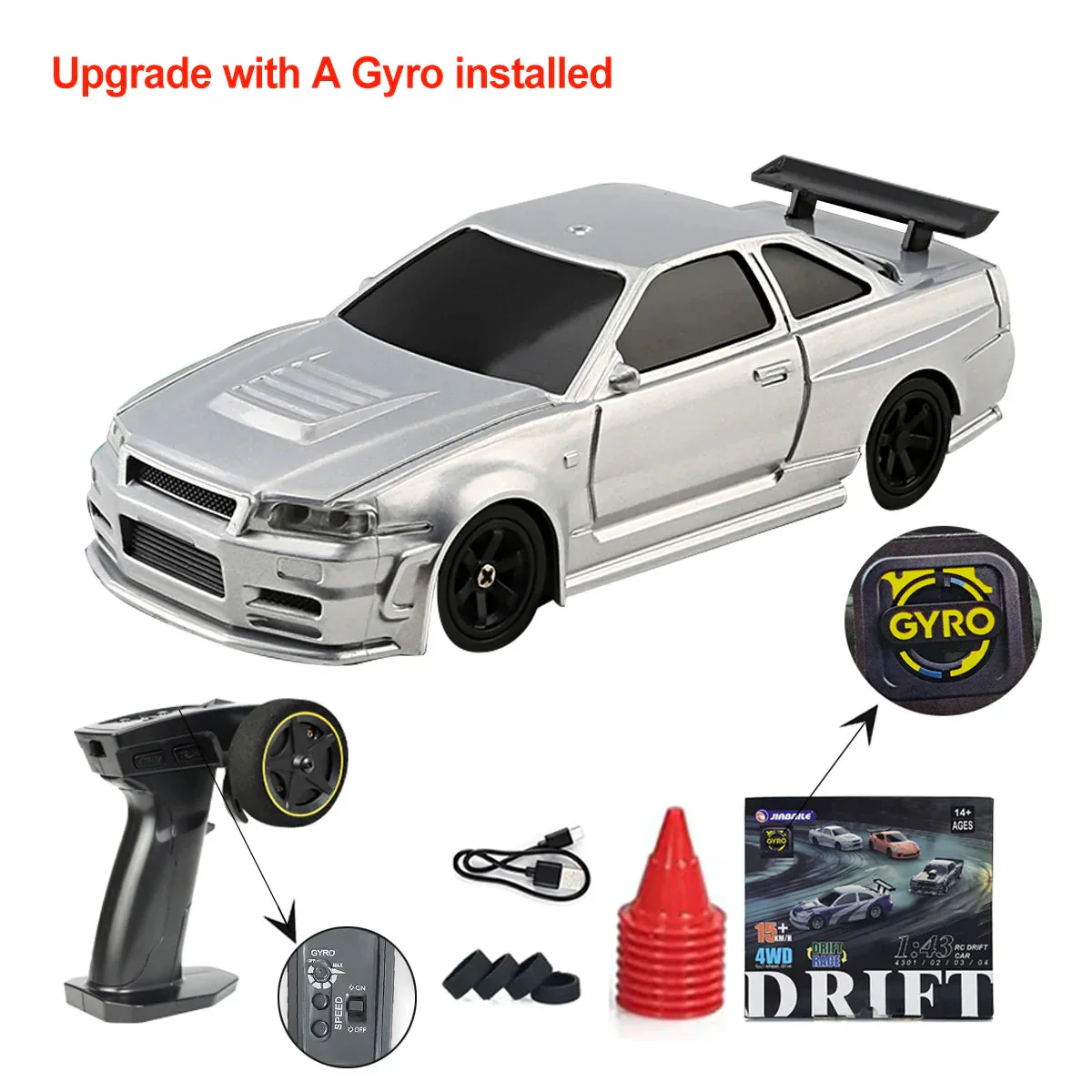 Upgraded Gyro 1/43 RC Drifting Car Racing RTR 4WD High Speed Radio Control Model 2.4G Drift Race Vehicle Mini Gifts - Image 13