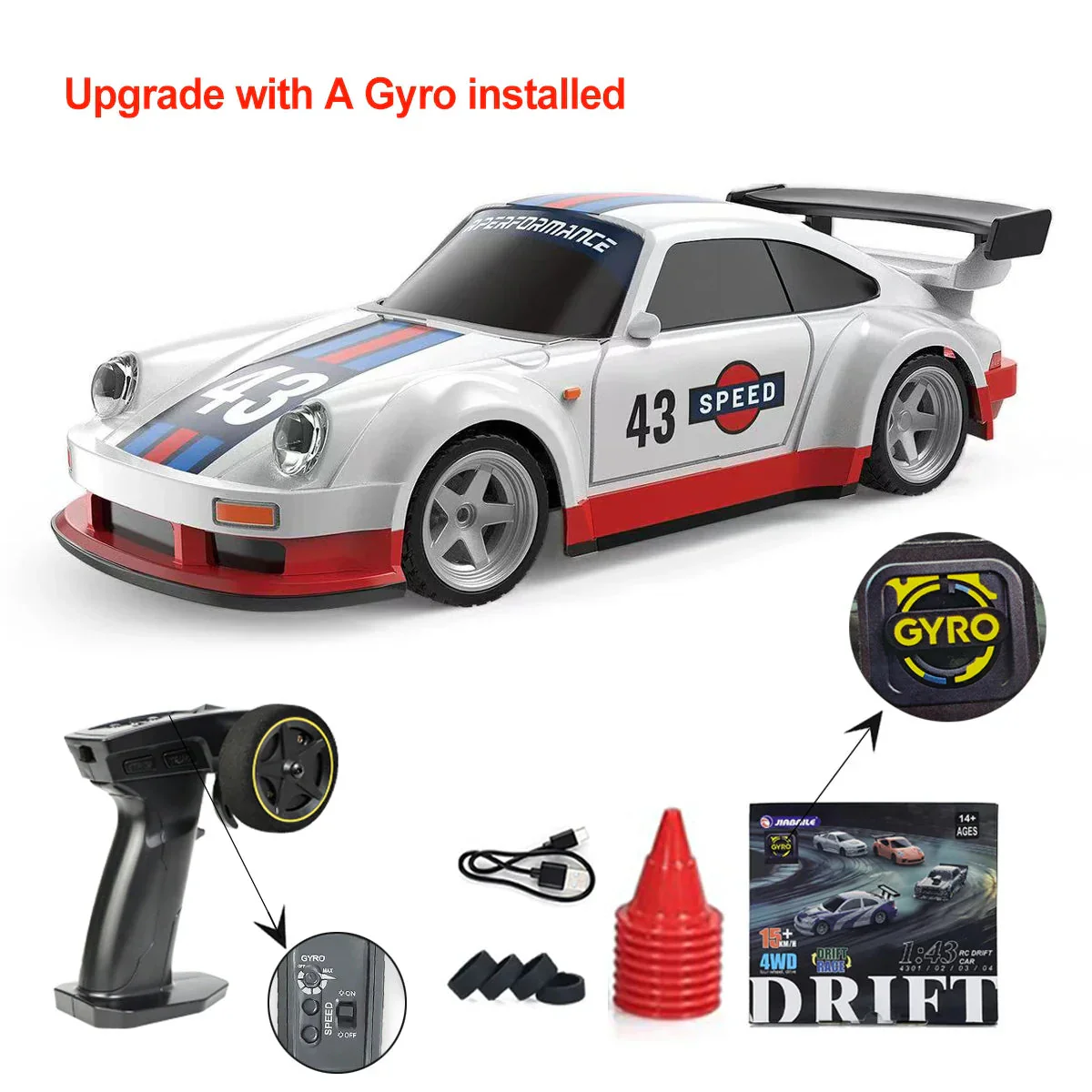 Upgraded Gyro 1/43 RC Drifting Car Racing RTR 4WD High Speed Radio Control Model 2.4G Drift Race Vehicle Mini Gifts - Image 16