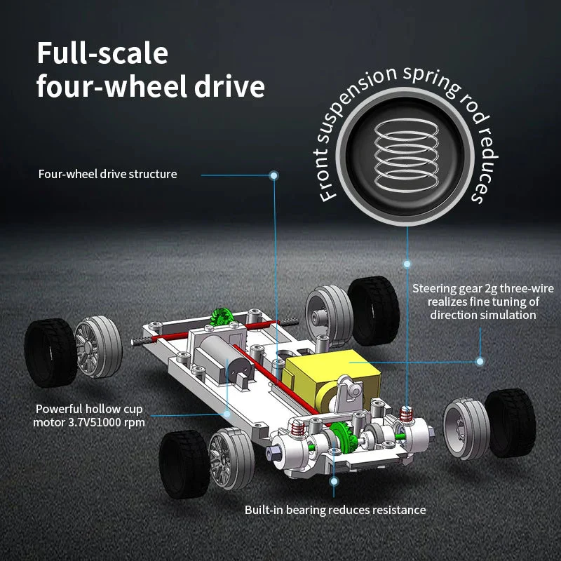 Upgraded Gyro 1/43 RC Drifting Car Racing RTR 4WD High Speed Radio Control Model 2.4G Drift Race Vehicle Mini Gifts - Image 4