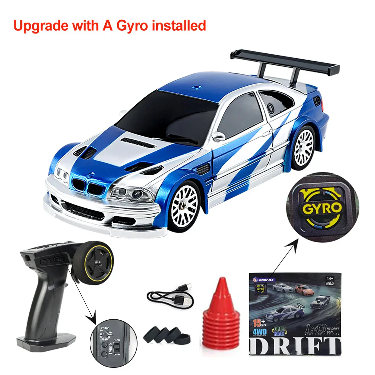 Upgraded Gyro 1/43 RC Drifting Car Racing RTR 4WD High Speed Radio Control Model 2.4G Drift Race Vehicle Mini Gifts - Image 7