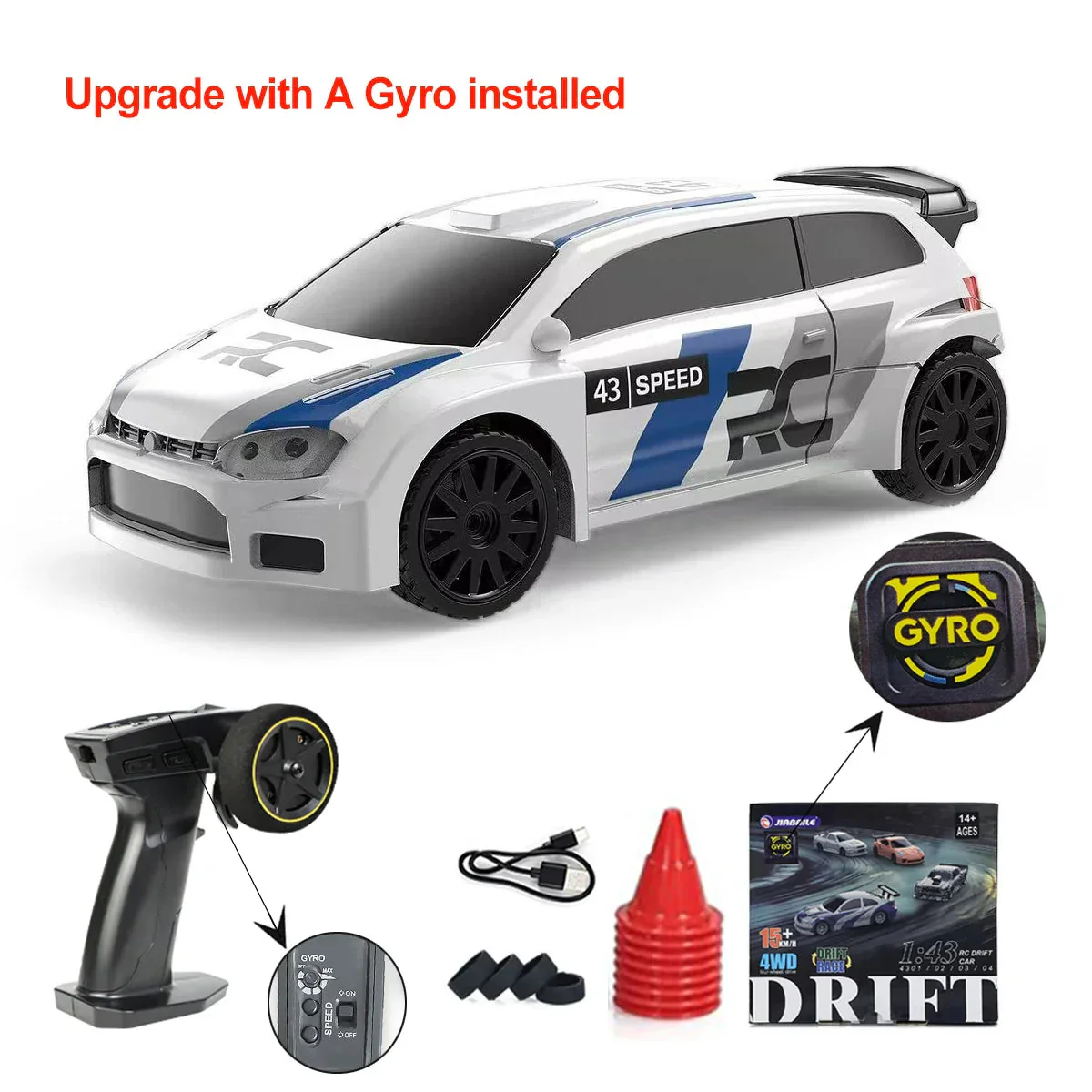 Upgraded Gyro 1/43 RC Drifting Car Racing RTR 4WD High Speed Radio Control Model 2.4G Drift Race Vehicle Mini Gifts - Image 9