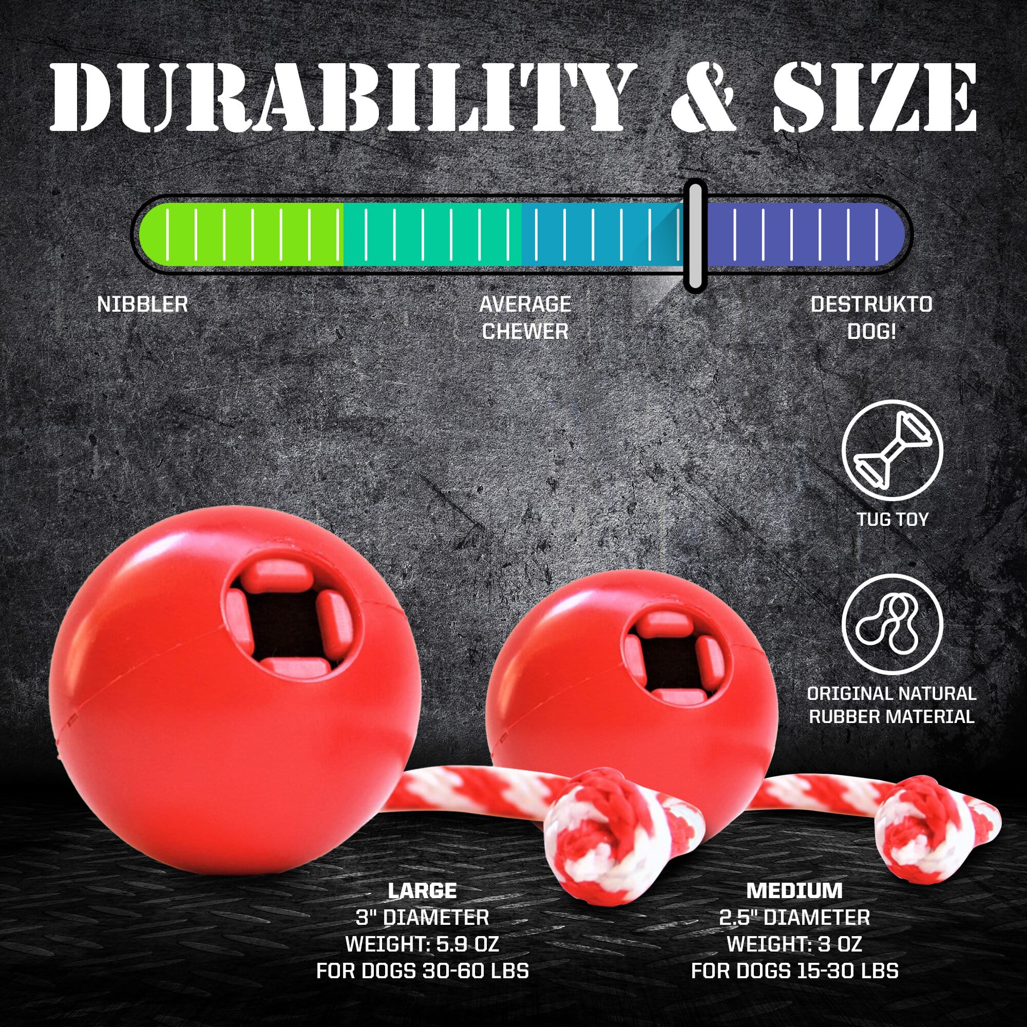 USA-K9 Cherry Bomb Rubber Dog Chew Toy | K9 Handler Reward Toy | Blue | USA Made - Image 4
