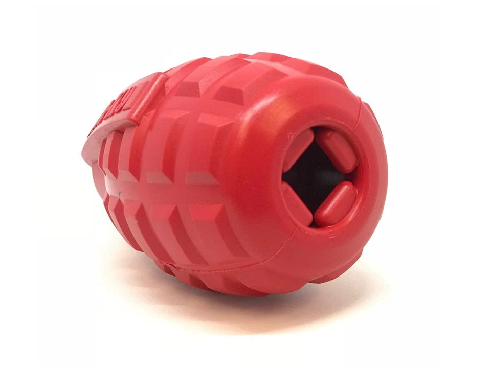 USA-K9 Grenade Rubber Dog Chew Toy | K9 Handler Reward Toy | Red & Blue | USA Made - Image 7