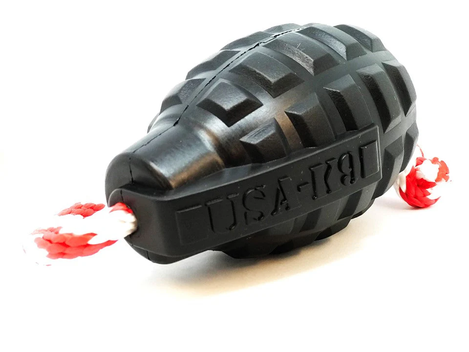 USA-K9 Magnum Grenade - Black Magnum Rubber Chew Toy for Extreme Chewers | USA Made - Image 6