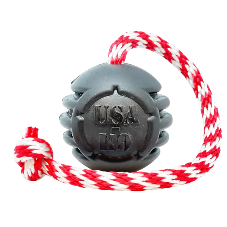 USA-K9 Magnum Stars and Stripes Rubber Dog Toy | K9 Handler Reward Toy | USA Made