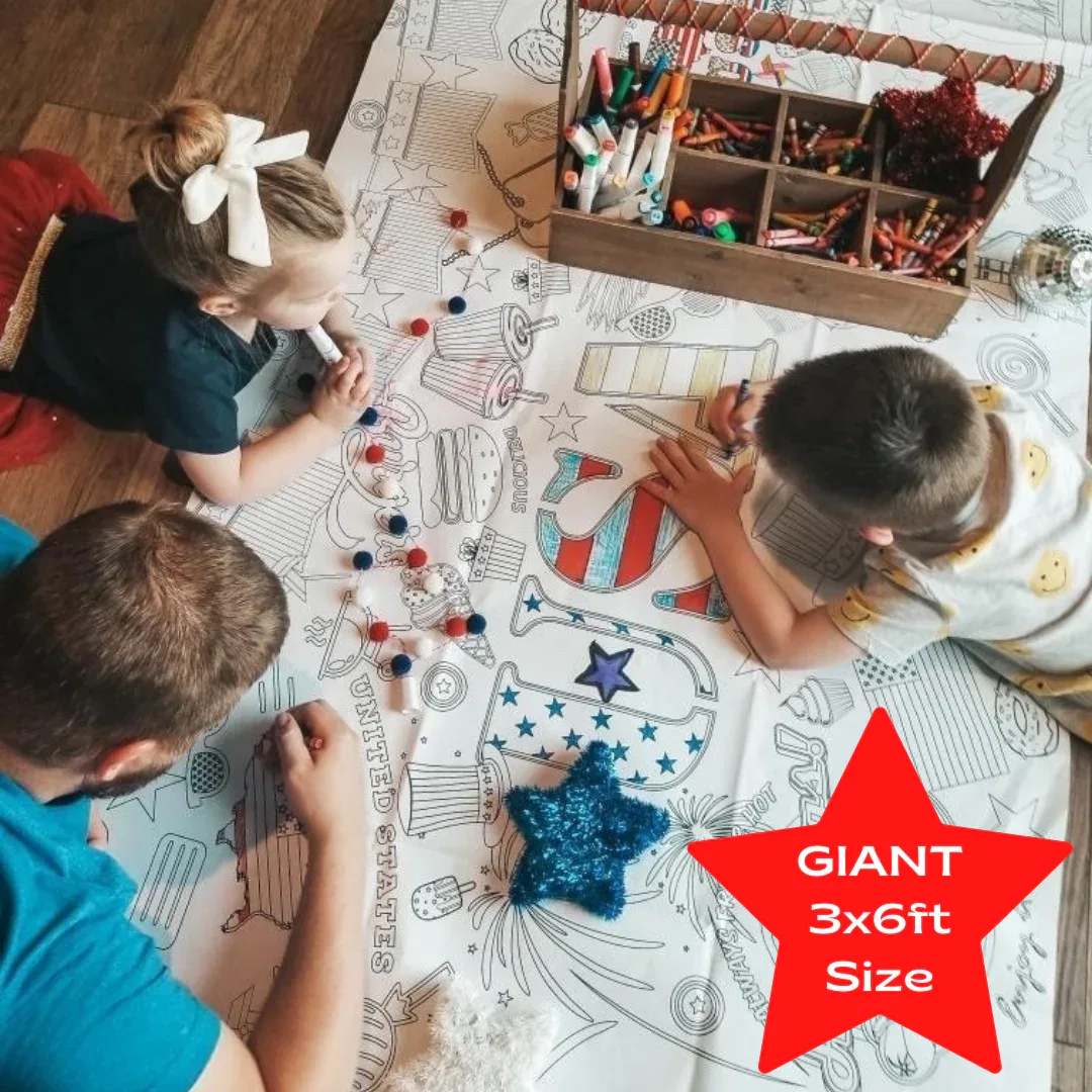 USA Patriotic Coloring Tablecloth - Image 2
