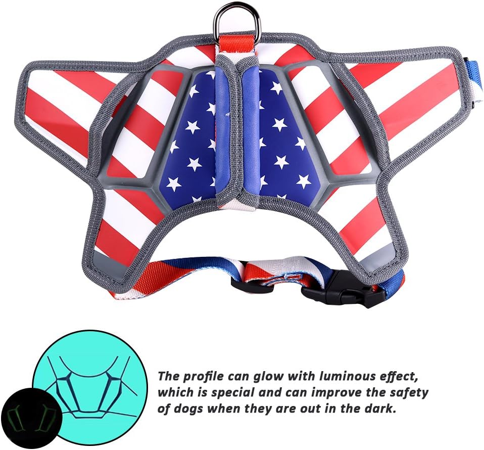 USA Patriotic Star Dog Harness+Leash Set - Image 4