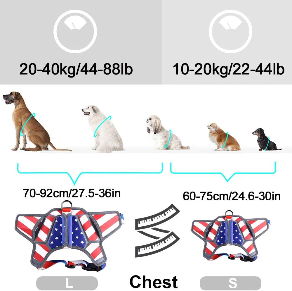 USA Patriotic Star Dog Harness+Leash Set - Image 6